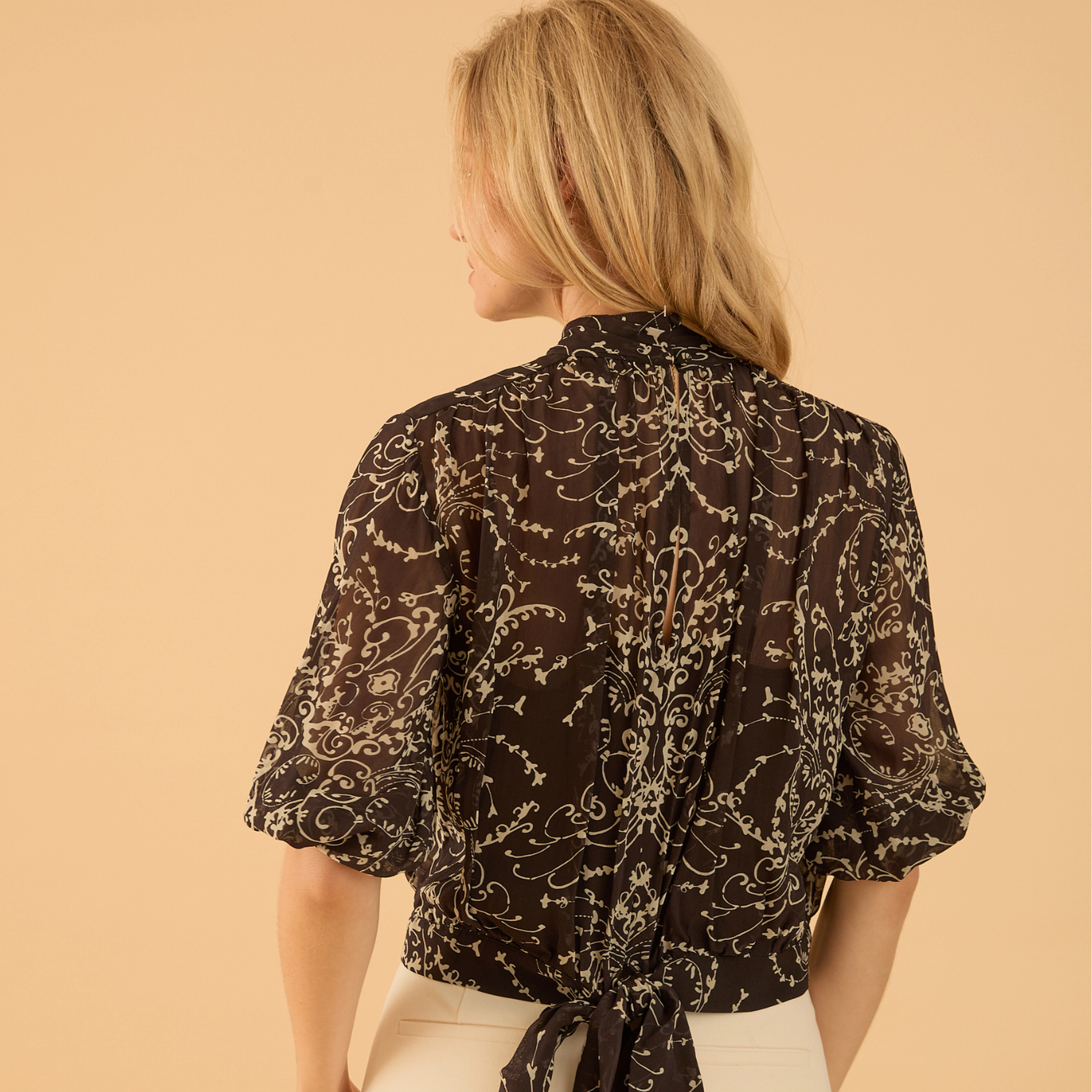 Rose & Nancy Women's Freya Black Print Blouse