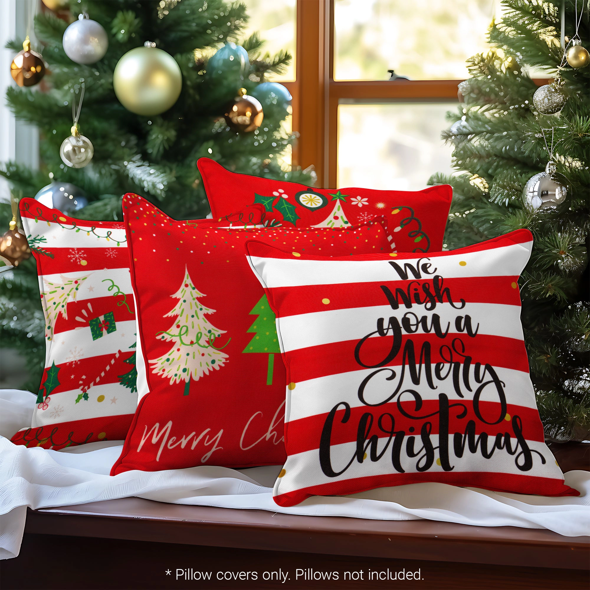 G128 Elegant Pine Spruce Decorative Throw Pillow Covers
