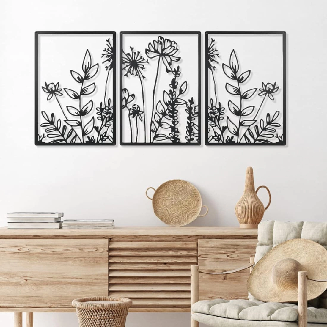 Living Hubss Floral Line Minimalist Wall Art Decor