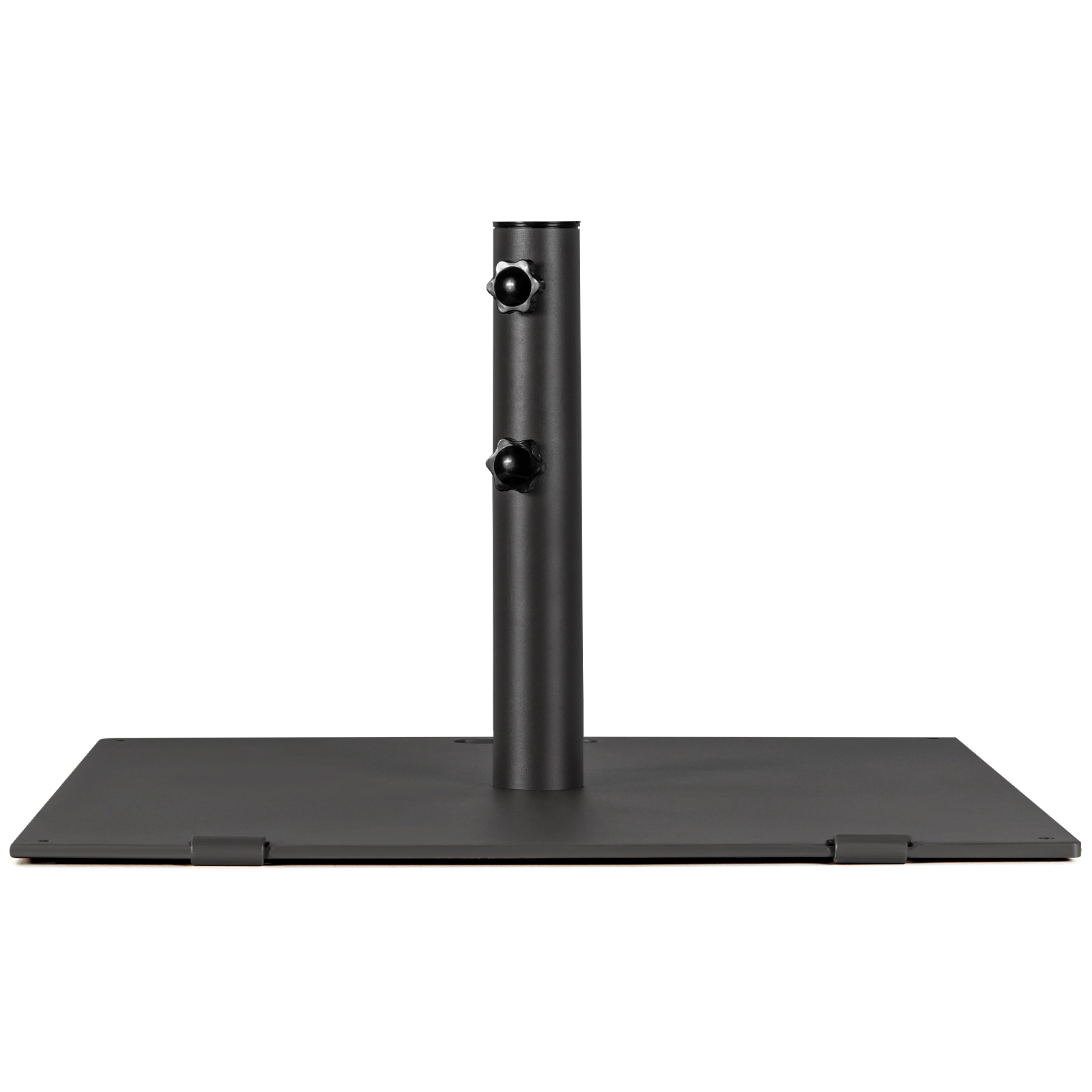 SUGIFT 24-in Square Steel Patio Umbrella Base 50-lb Weight with Wheels for 1.6-in and 1.9-in Diameter Poles Brown
