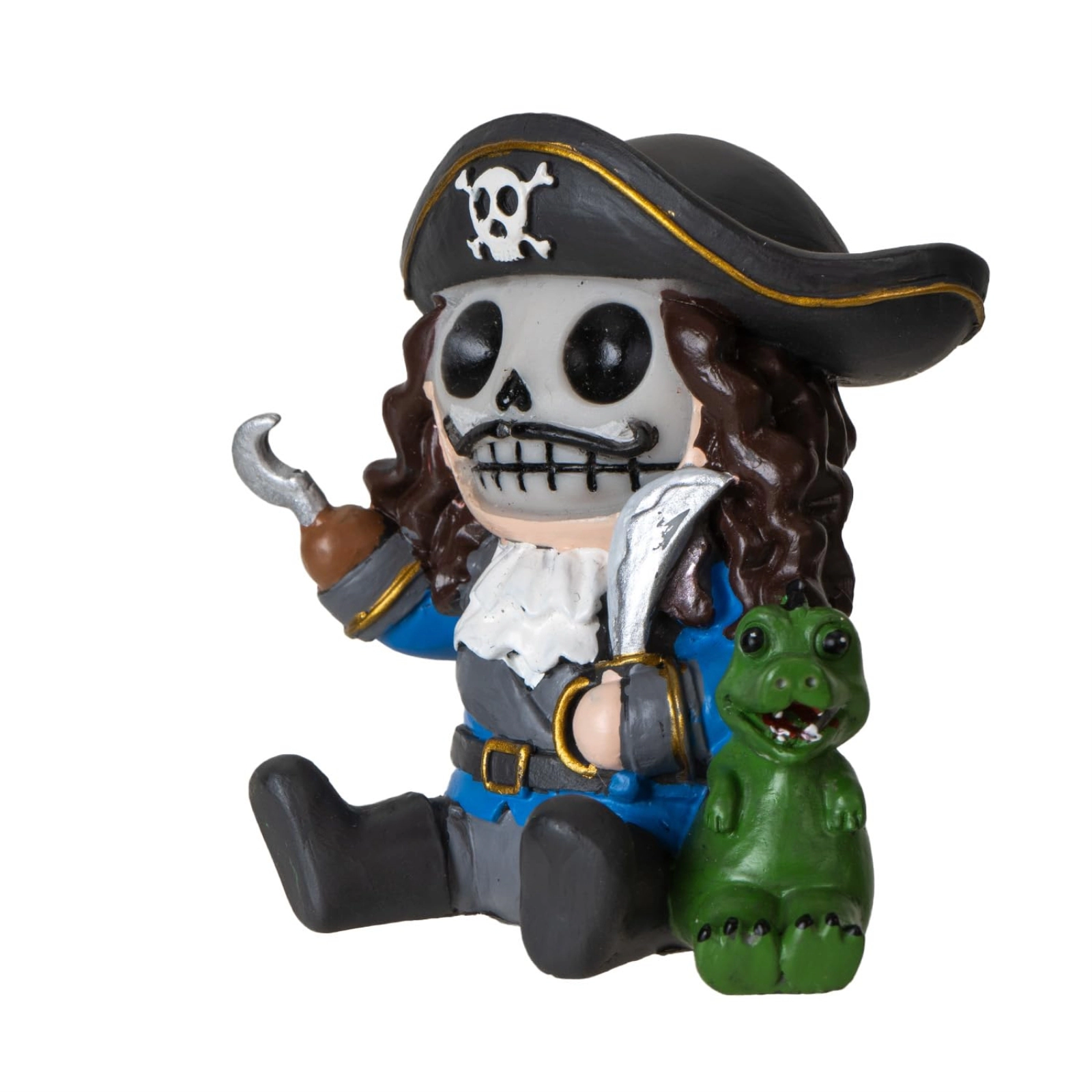 Pacific Giftware Furrybones Pirate Captain Skeleton in Costume Resin Mini Figure 3 inch