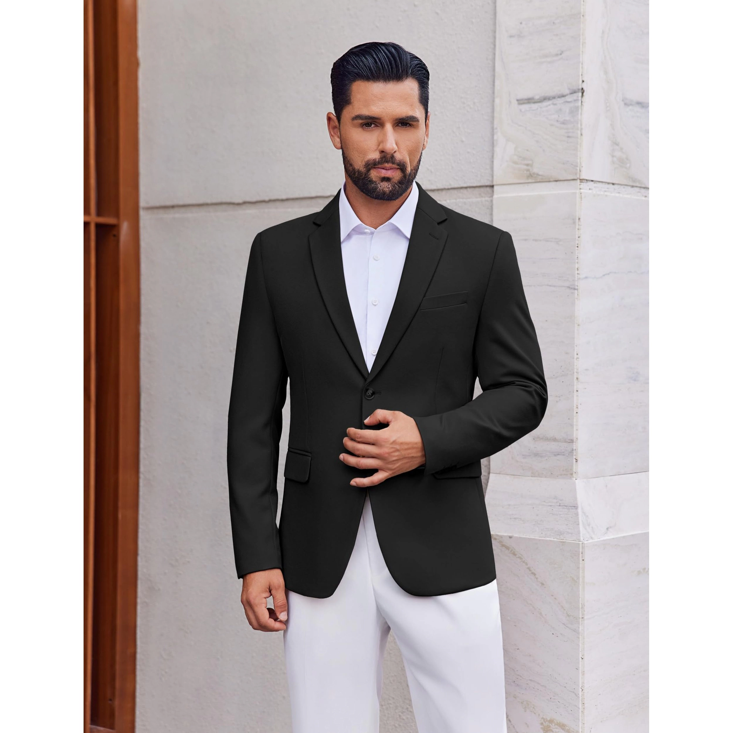 COOFANDY Men's Slim Fit Two Button Notch Lapel Casual Blazer Sport Coat Suit Jacket