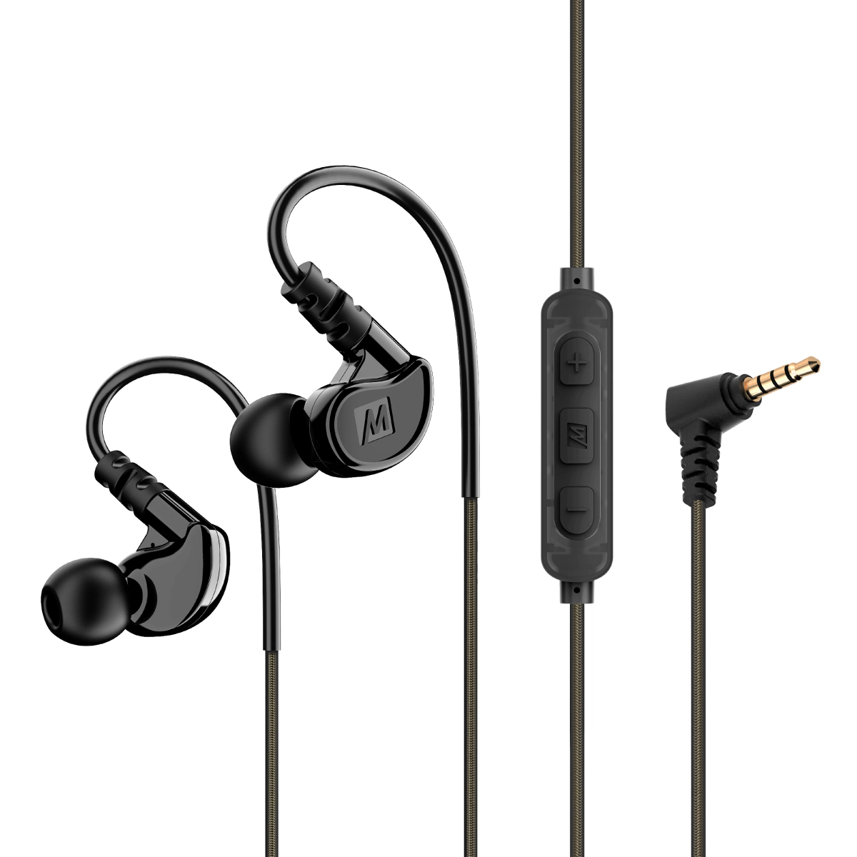 MEE audio M6 In-Ear Sports Headphones with Memory Wire and Headset (3.5mm Plug)