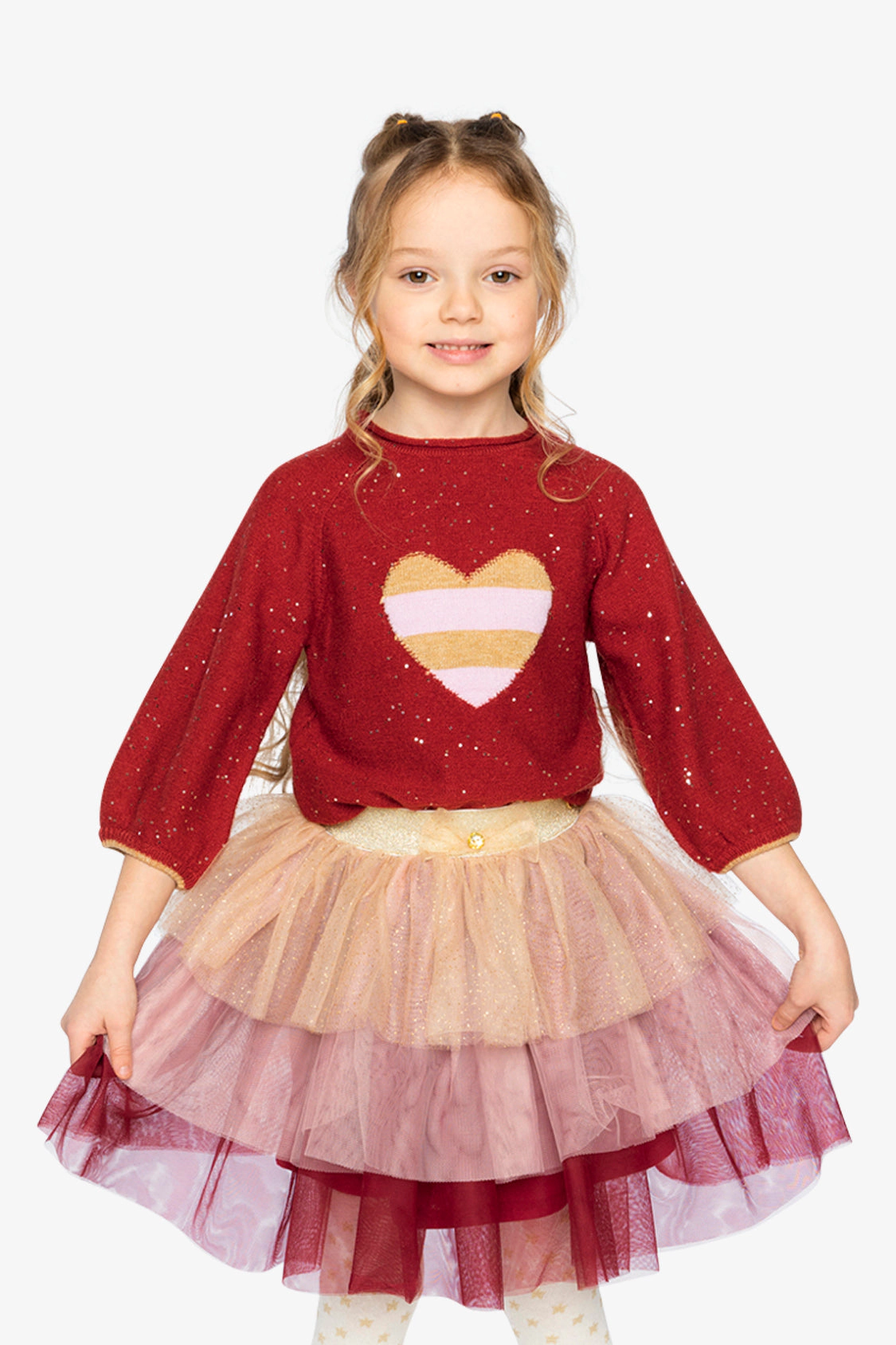 Deux par Deux Girls 3/4 Sleeve Knitted Sweater