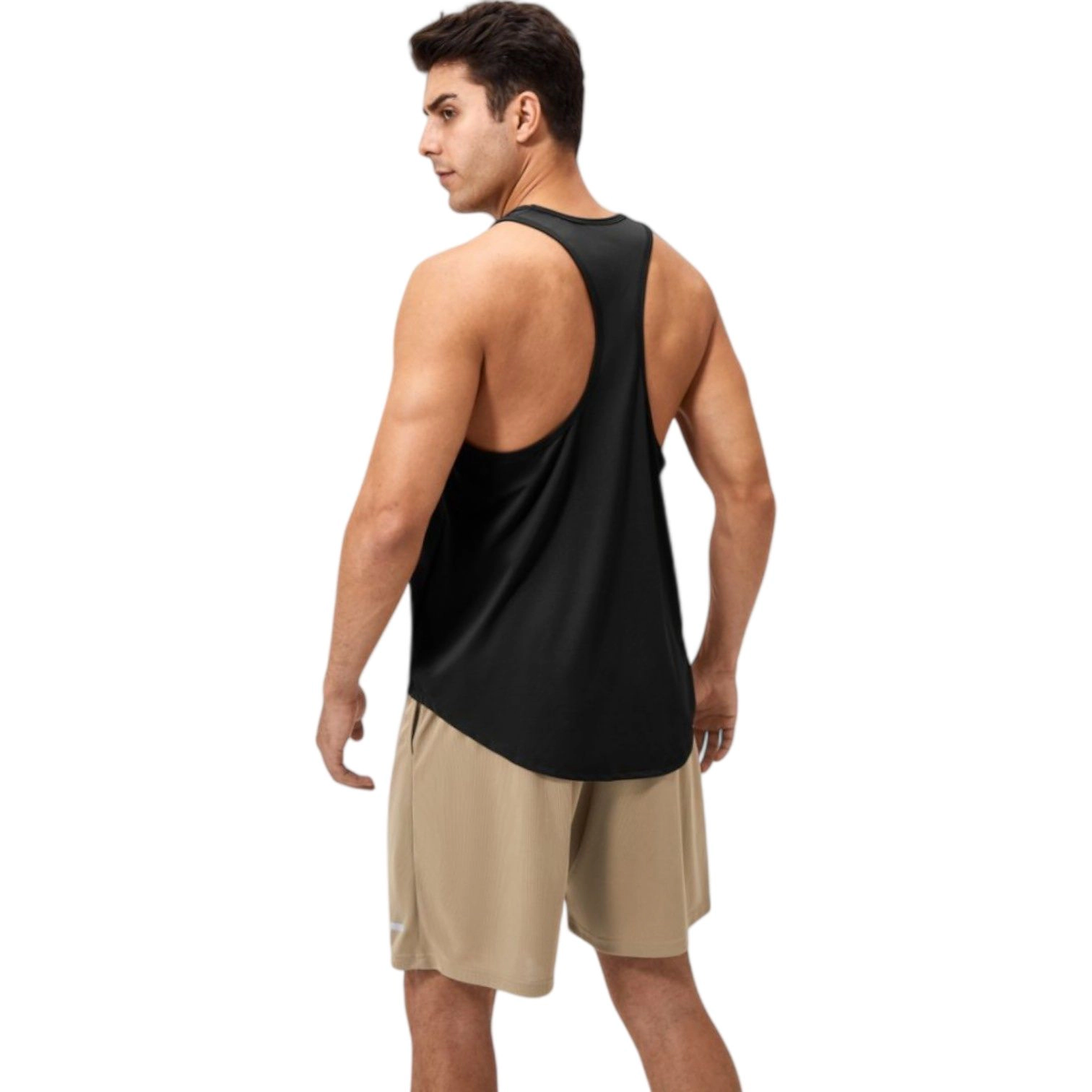 Anna-Kaci Men's Racerback Muscle Tank Top with Wide Armholes and Breathable Athletic Fit