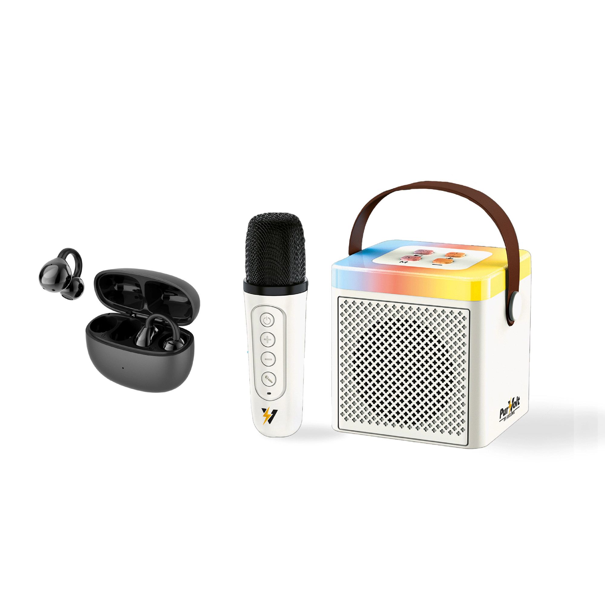 Pursonic Unisex Portable Karaoke Set & True Wireless Stereo Earbuds Ultimate Sound Combo