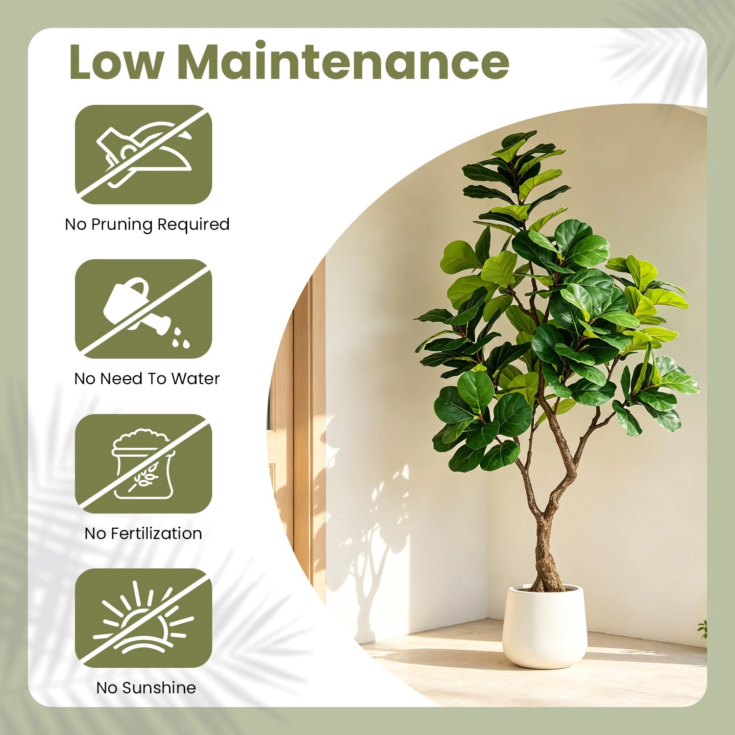 GBruno 6FT Artificial Fiddle Leaf Fig Tree