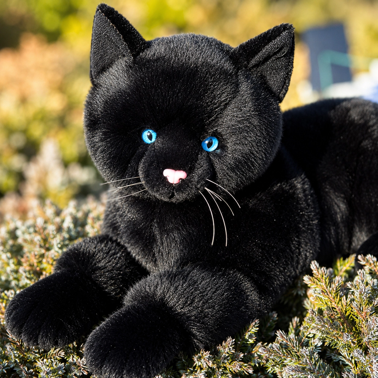 Auswella® Plush  19-Inch  Coal the Black Floppy Cat Plush