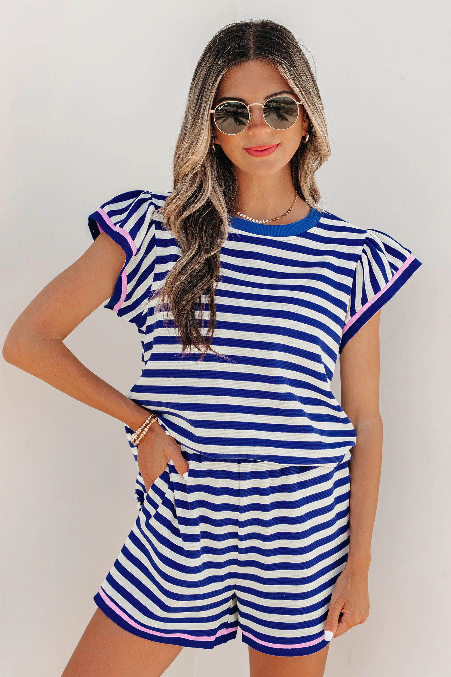 Threaded Pear Xiomara Trim Cap Sleeve Top