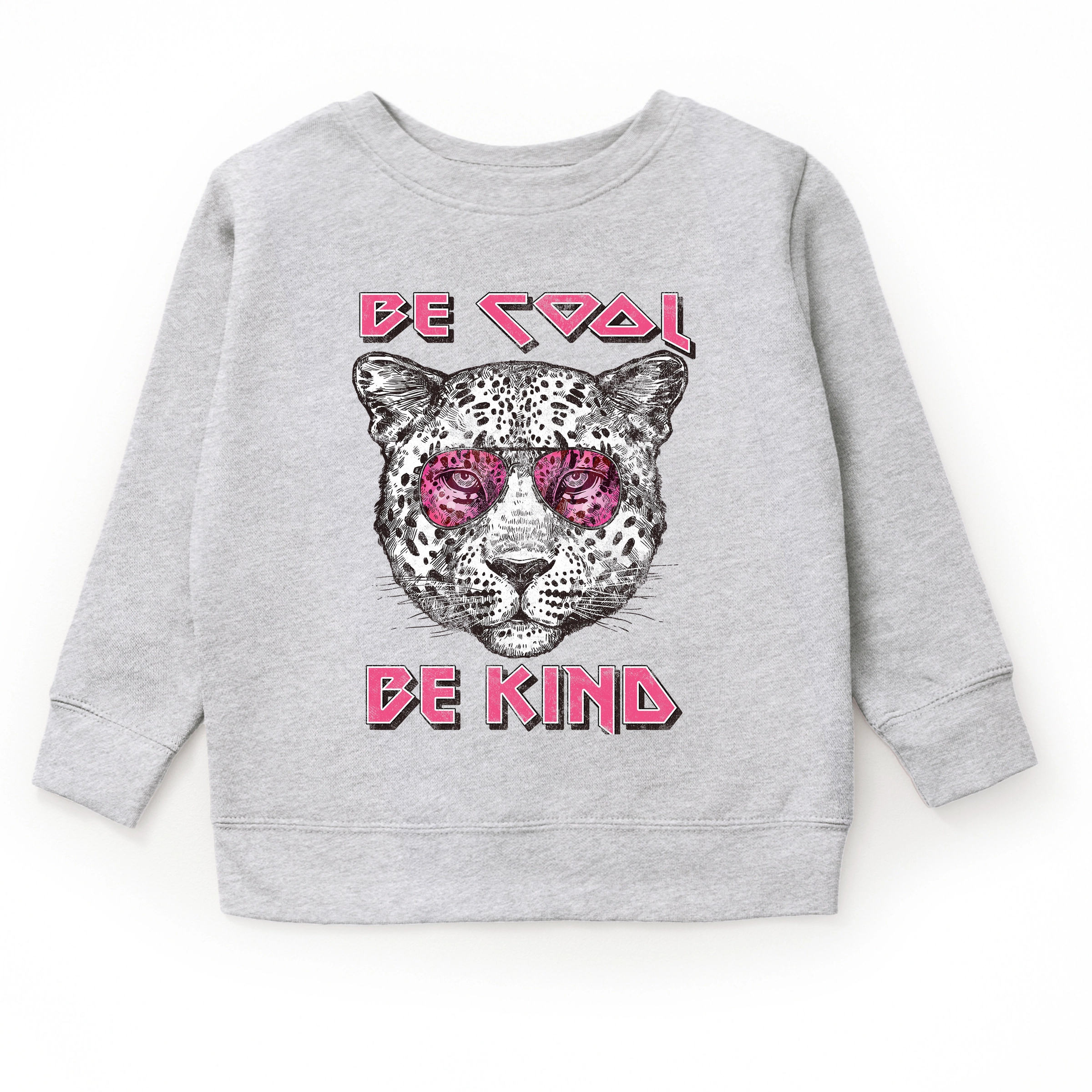The Juniper Shop - Youth Graphic Sweatshirt Be Cool Kind Leopard