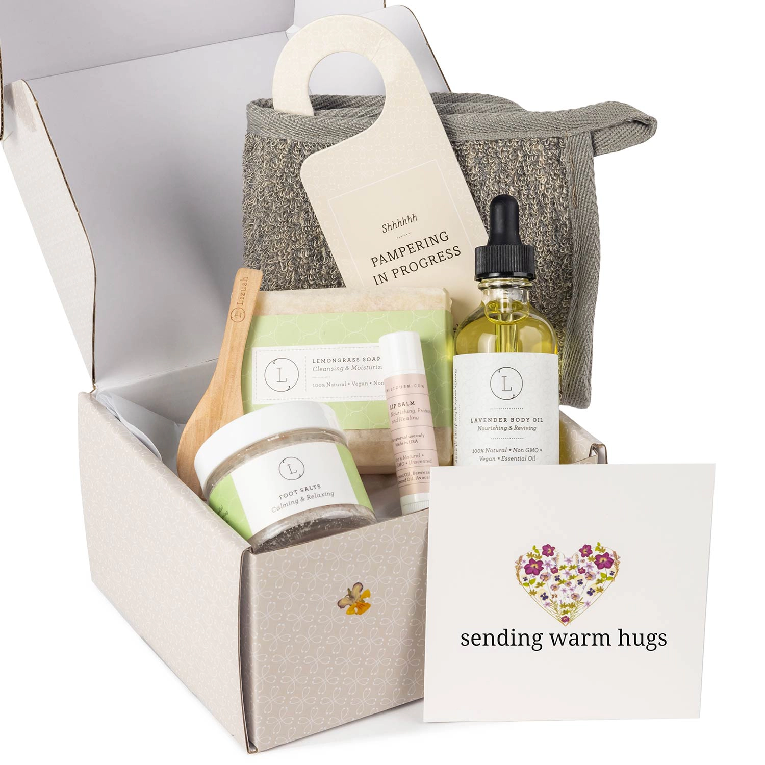 Lizush Unisex Citrus Self-Care Gift Box, Natural Handmade Skincare Set