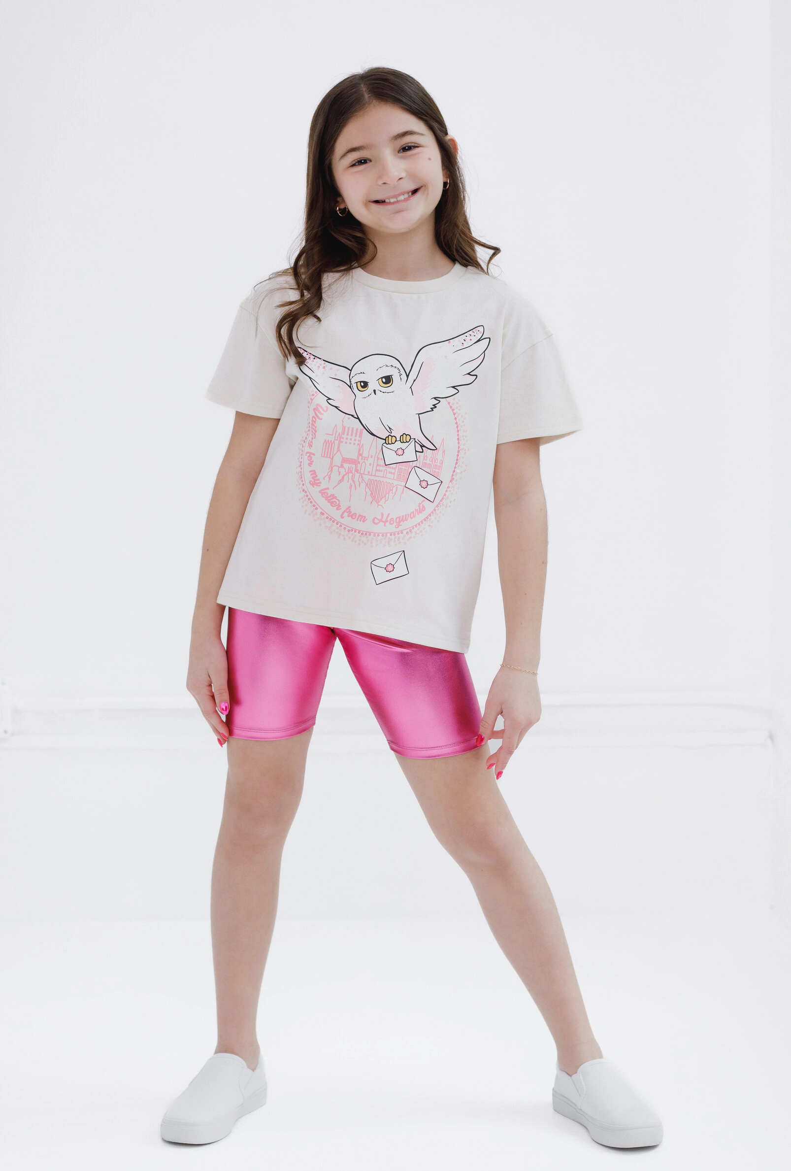 Harry Potter Hedwig Girls' 2-Piece T-Shirt and Bike Shorts Set