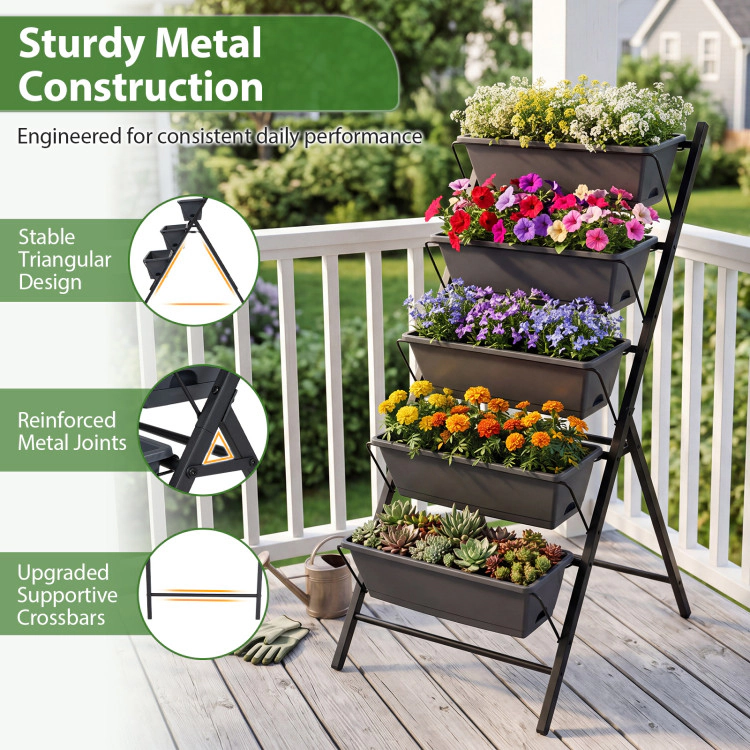 Hivvago Tiered Vertical Garden Bed with Drainage and Detachable Trays