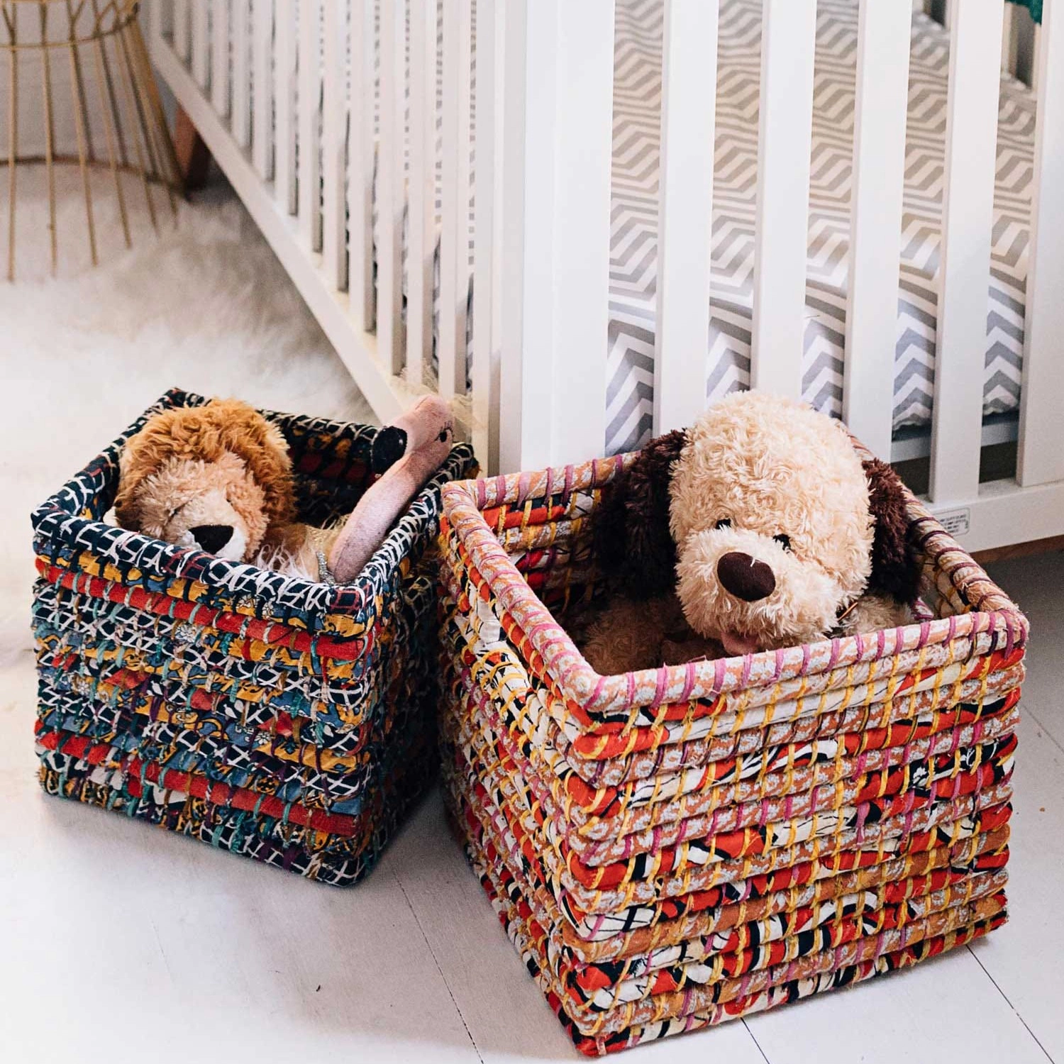 Ten Thousand Villages Sari Storage Basket 12H