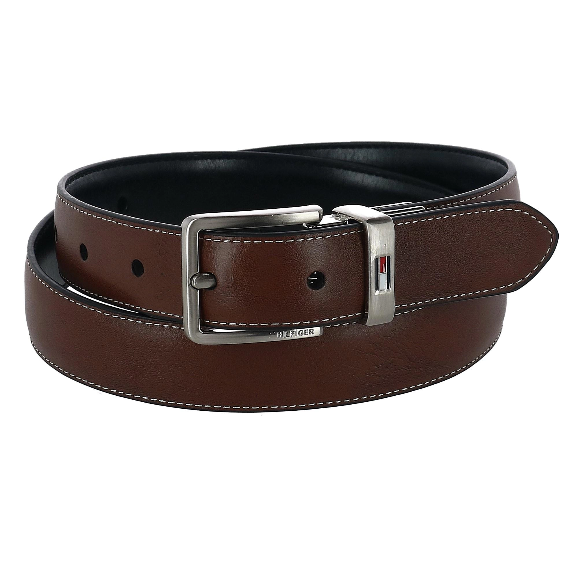 Tommy Hilfiger Boy's Stitched Feather Edge Reversible Dress Belt