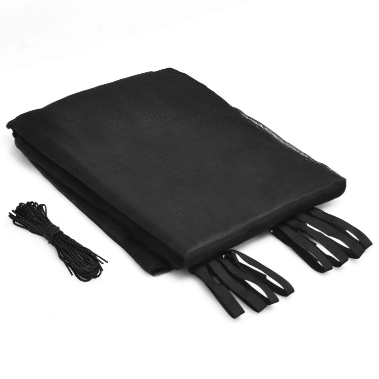 SUGIFT Weather-Resistant PE Trampoline Safety Enclosure Net for 12-ft Trampolines Double-Head Zipper & Buckles Black