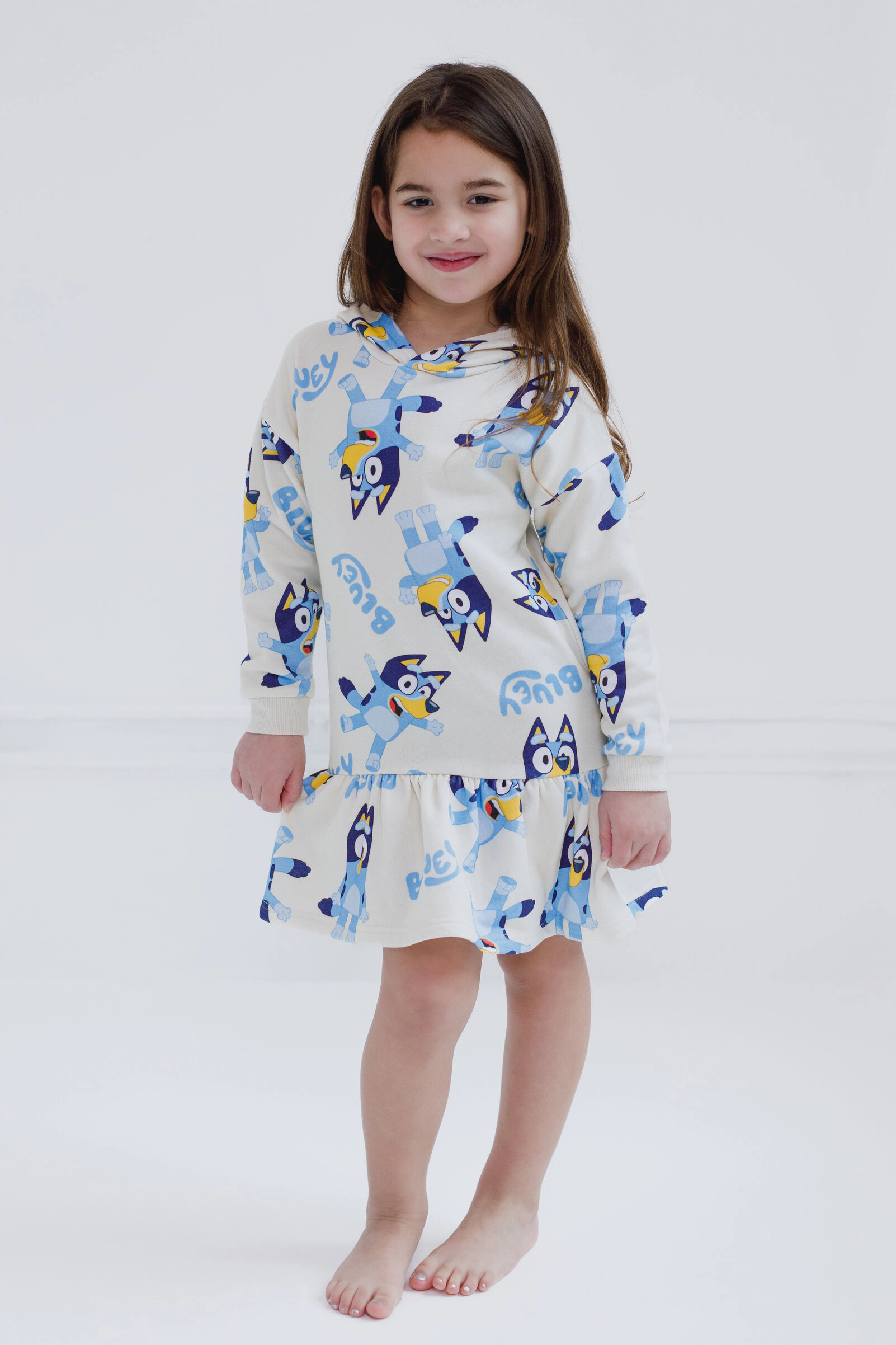 Bluey Girls' Fleece Hooded Dress