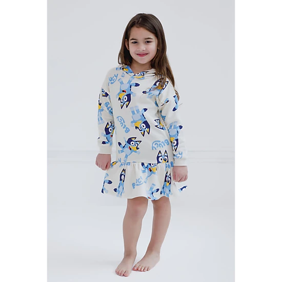 Bluey Girls' Fleece Hooded Dress