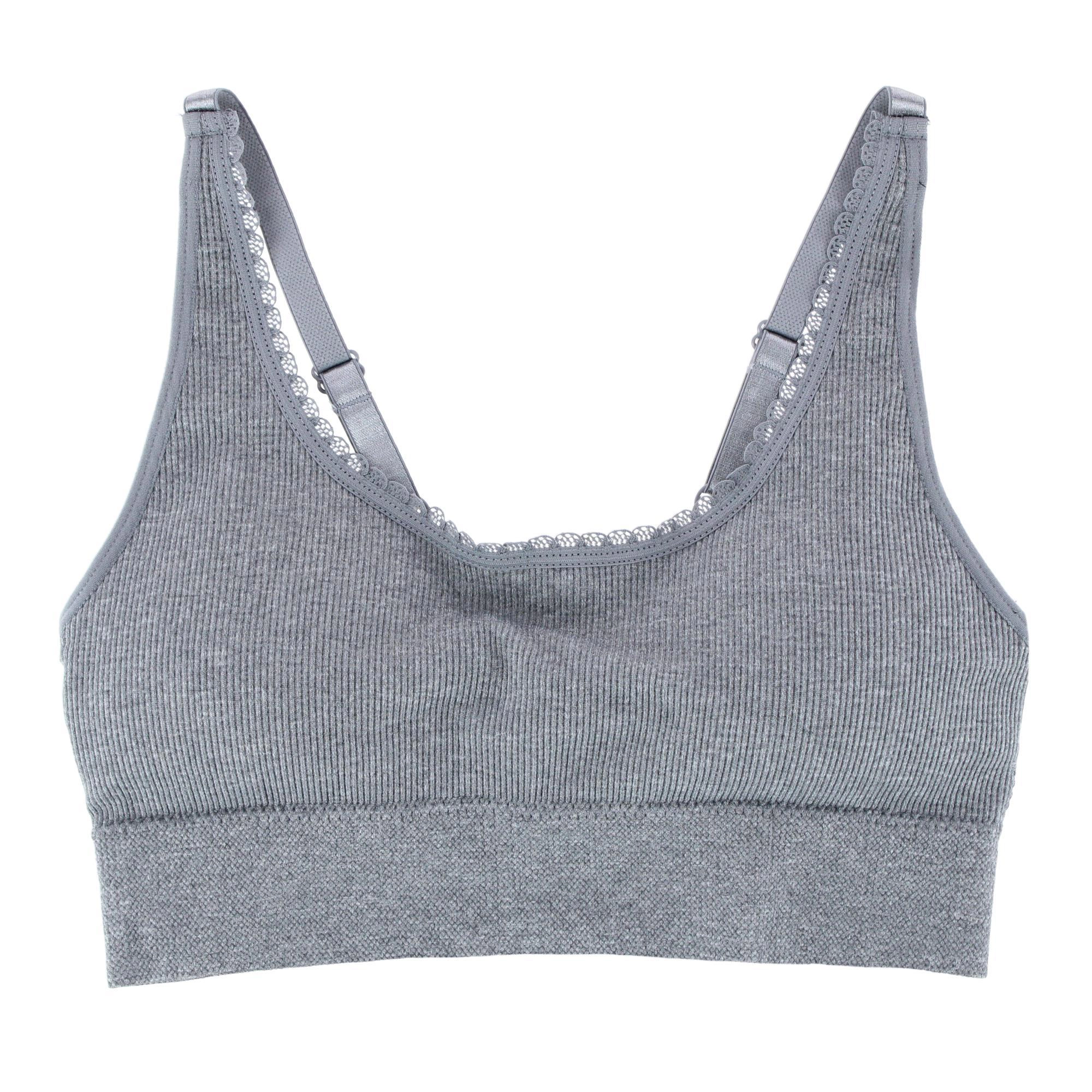 Carrie Amber Women's Textured Rib Seamless Bra (3 Pack)