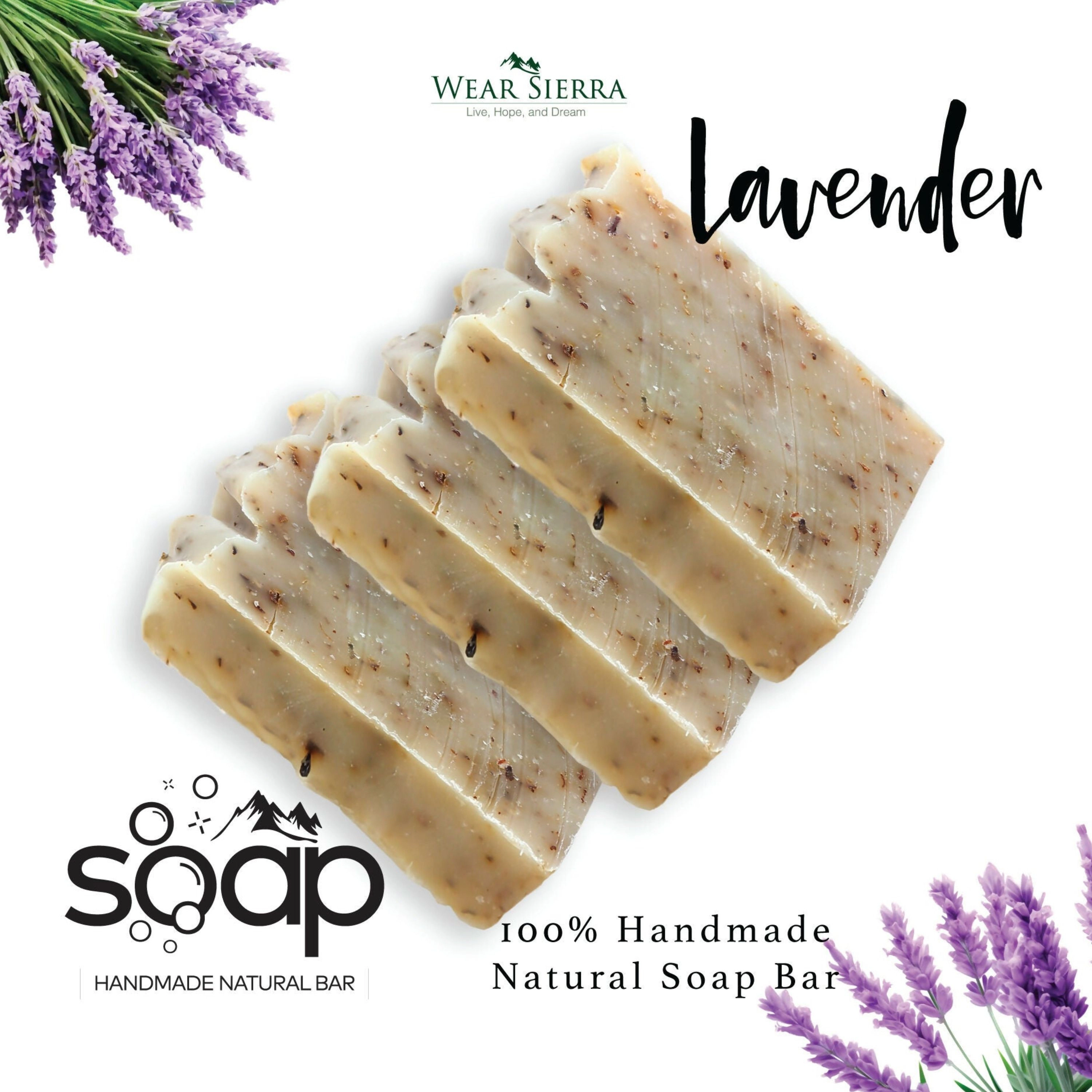 Wear Sierra Handmade Lavender Bar Soap Pack Of