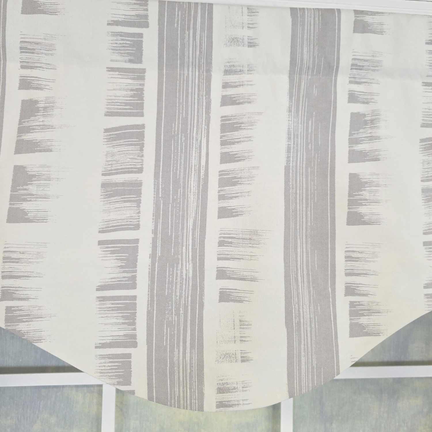 RLF Home 100% Cotton Jaspeado Cornice With Poly/Cotton Ivory lining Rod Pocket Valance 50" x 17" Gray
