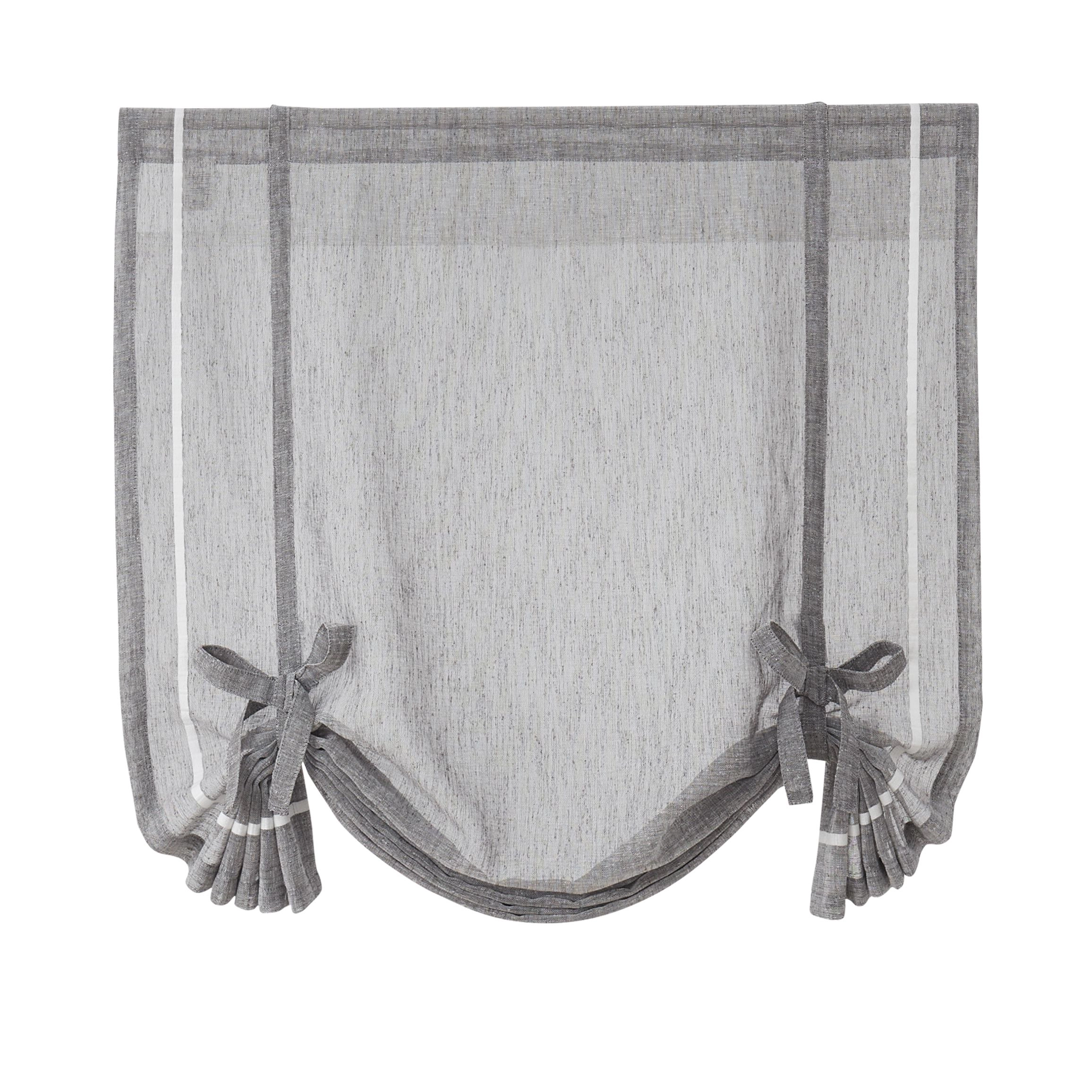 Kate Aurora Rod Pocket Textured Yarn Sheer Tie Up Balloon Curtain Window Panel - 63 in. Long
