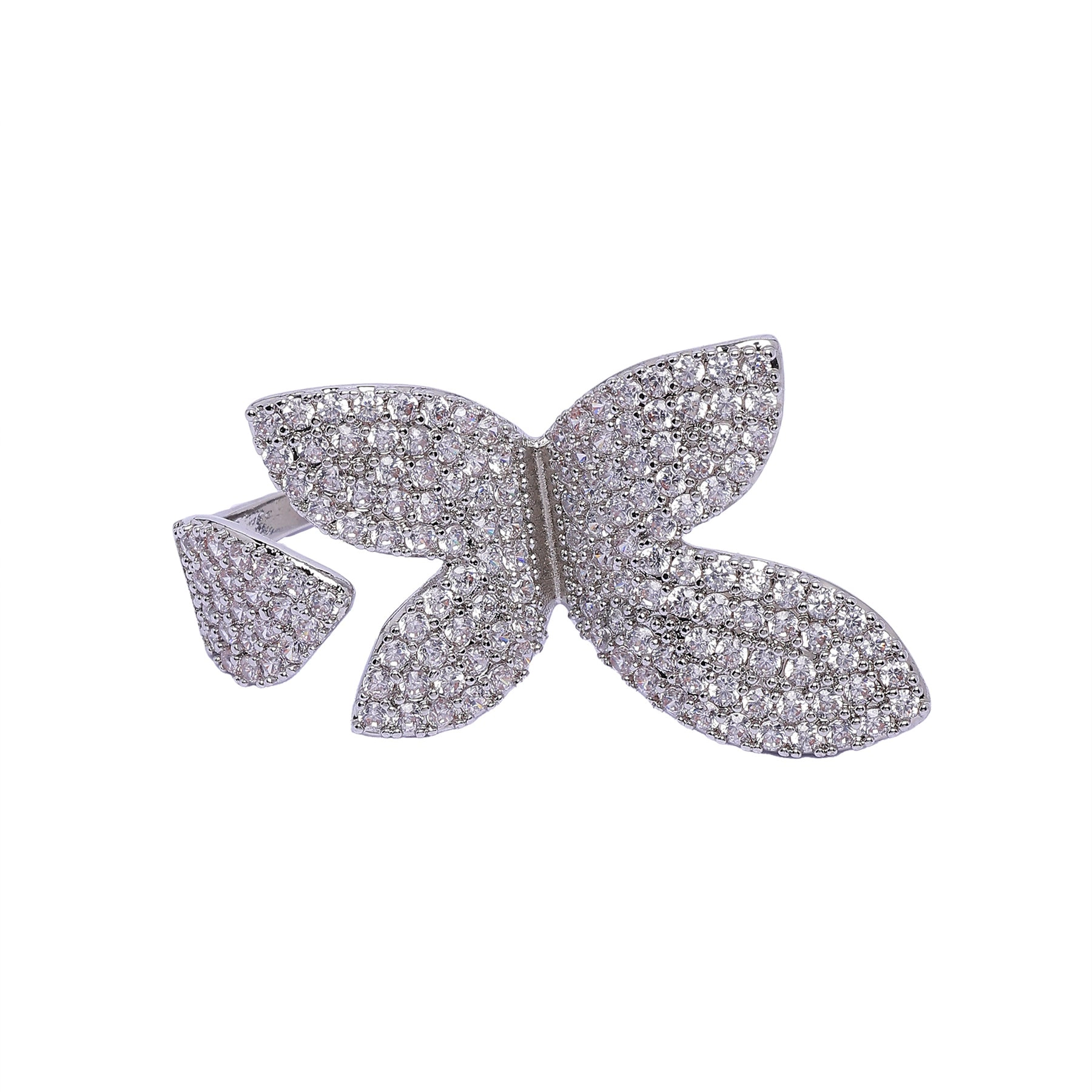 AGP Paris Women's Silver-Tone Butterfly Adjustable Ring