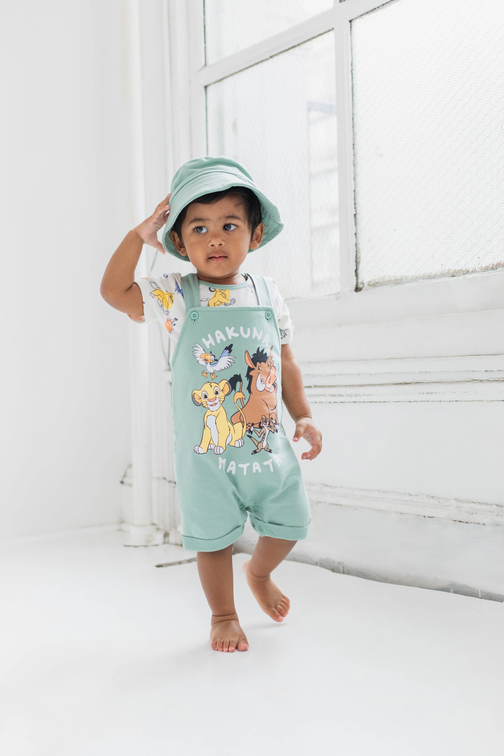 Disney Baby Boys' Tee and Shortall Set with Bucket Hat