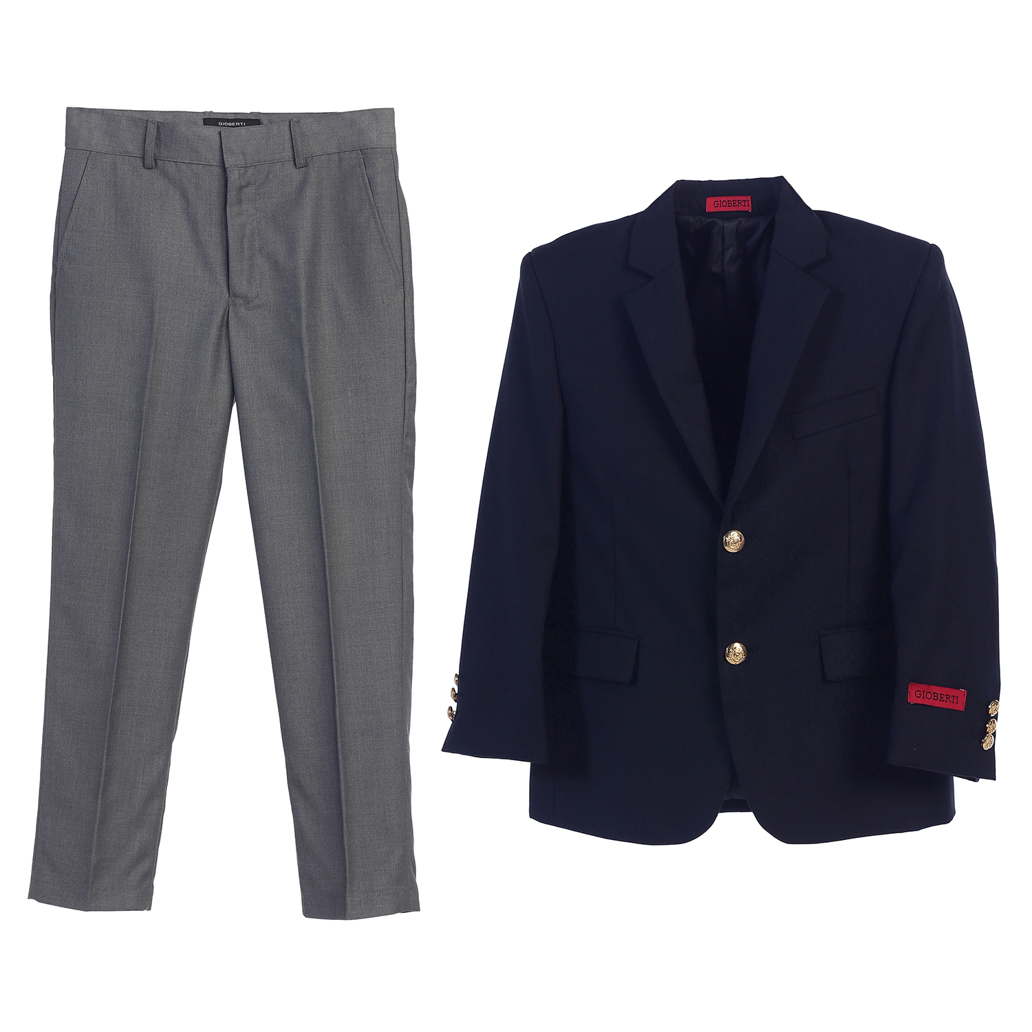 Gioberti Boy's Suit Jacket Navy Blazer and Dress Pants