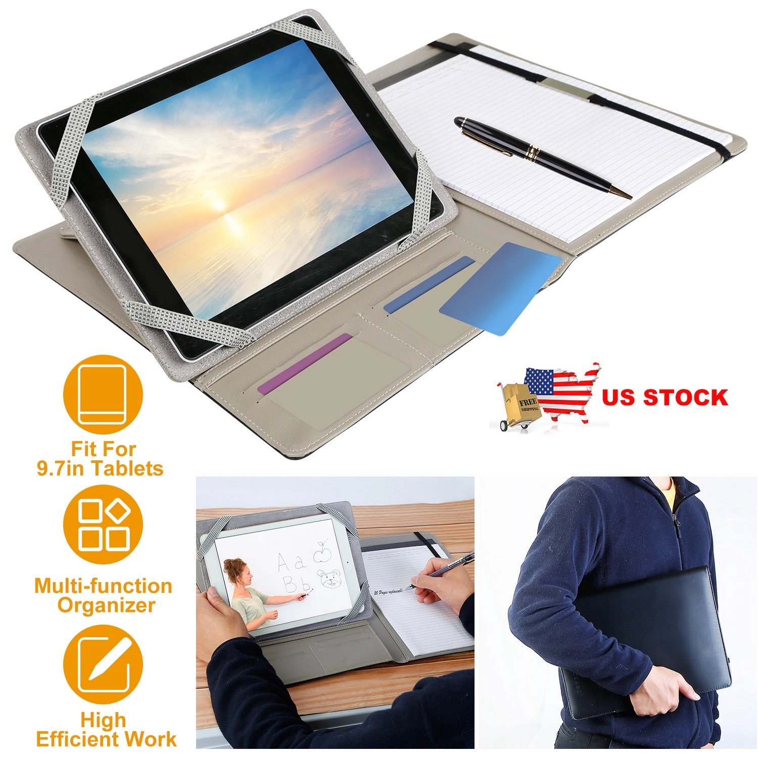 GBruno PU Leather Organizer Case For 9.7in Tablets