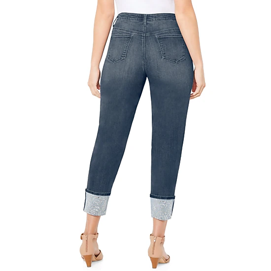 Catherines Women's Plus Size Shimmer Cuff Jean