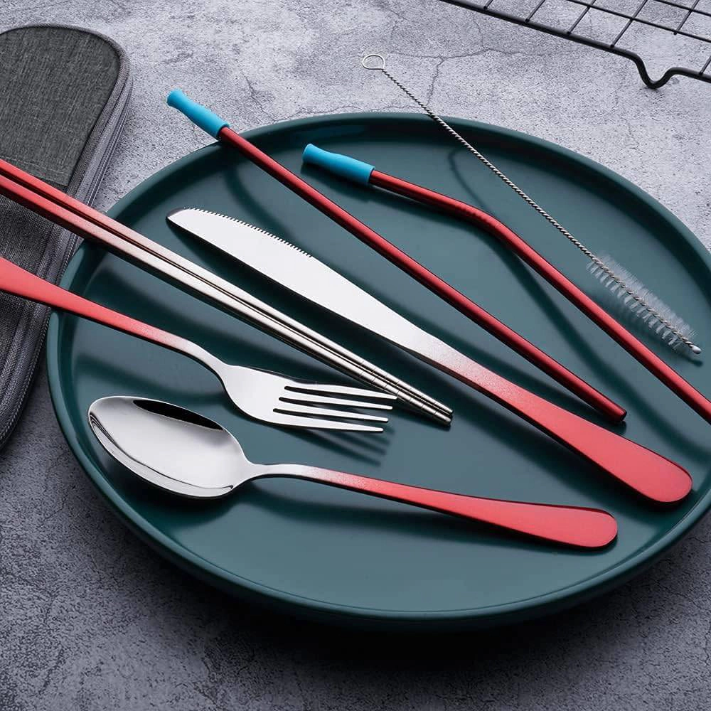 Tranquil Blisser Gradient Travel Utensils With Case