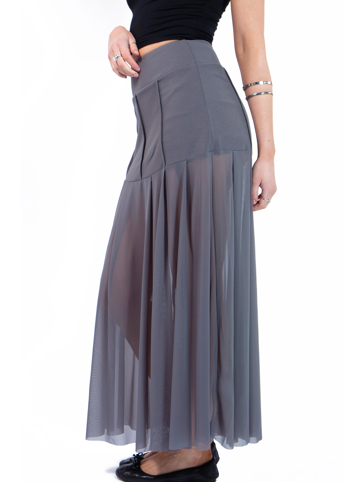 JESS by Meiko Women's Double Layer Seam Maxi Skirt