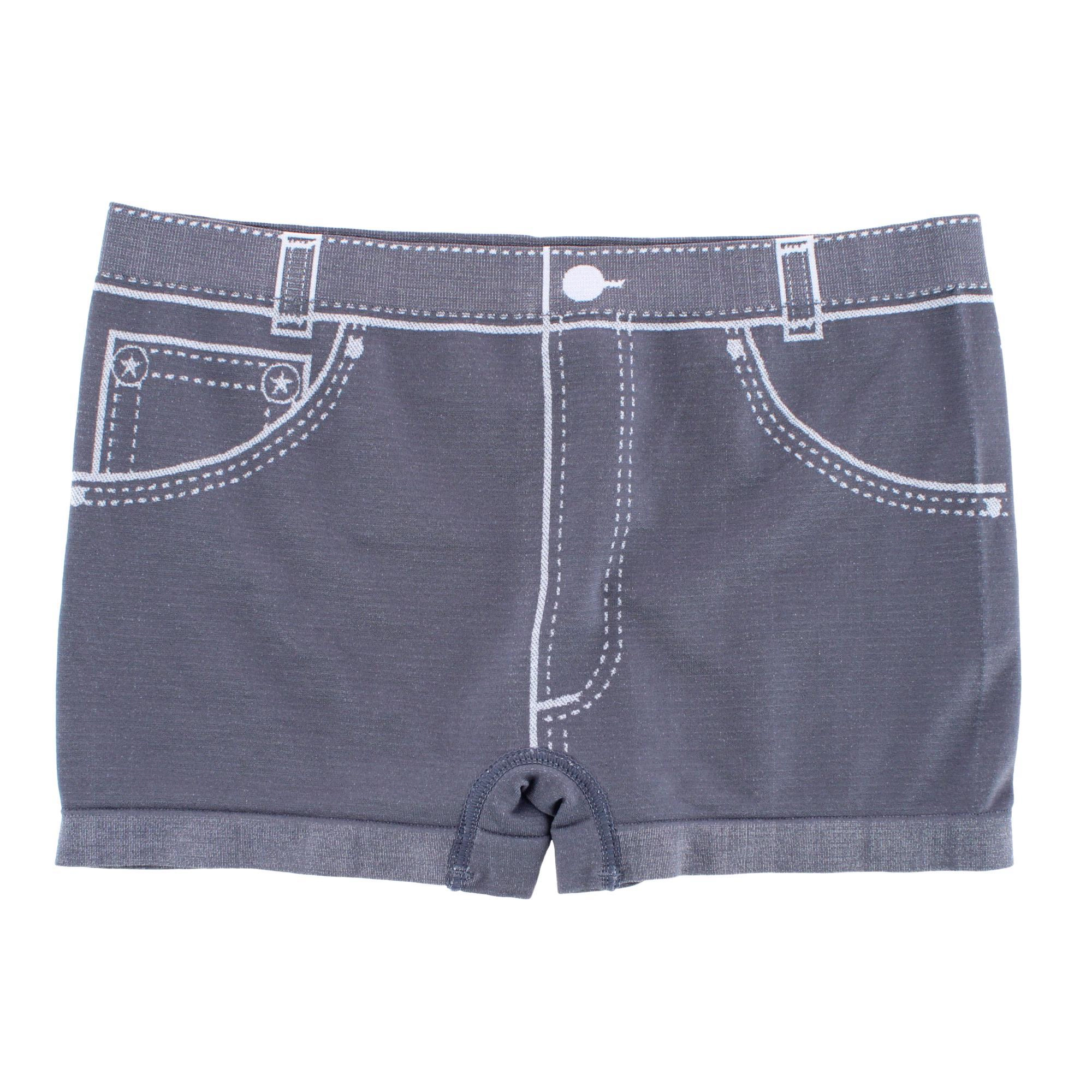 Sofra Women's Seamless Mock Denim Print Boyshort Panties (12 Pack)