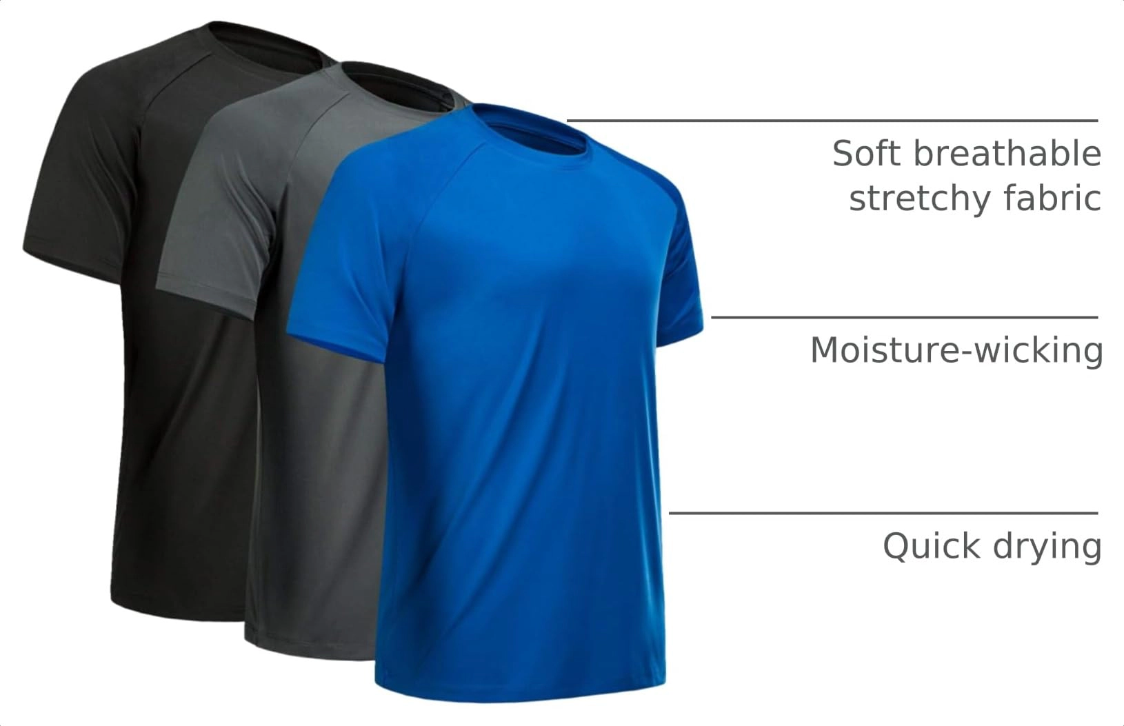 PIGFDK Men Short Sleeve Quick Dry Workout Shirts Moisture Wicking Athletic Gym Tees