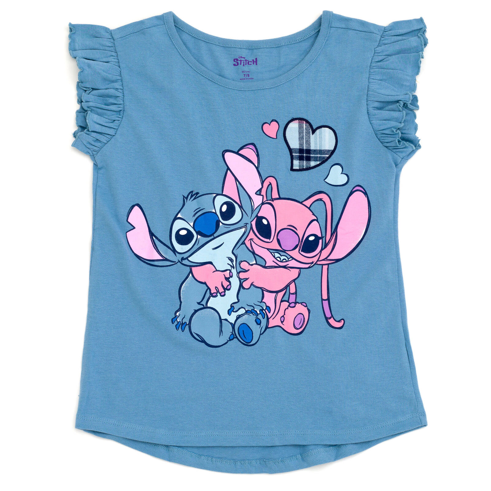 Disney Girls' 2-Piece T-Shirt and Plaid Skirt Set