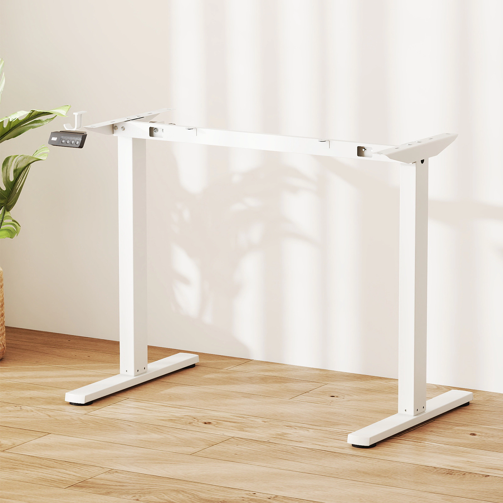 SUGIFT Electric Height Adjustable Standing Desk Frame LED Control Panel 33.5 x 22 in Base 155-lb Capacity White Metal