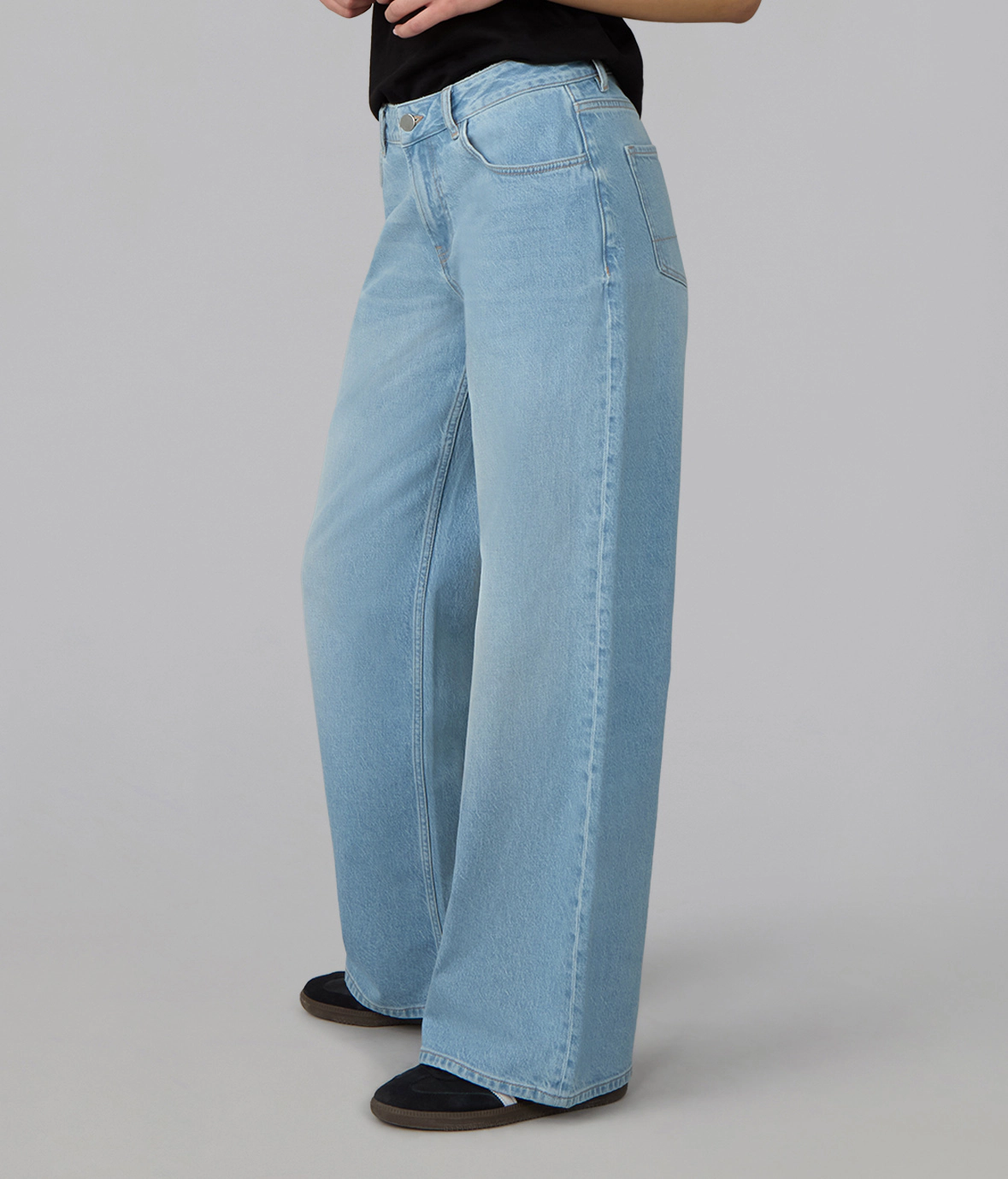 Lola Denim Womens Colette High Rise Wide Leg Jeans