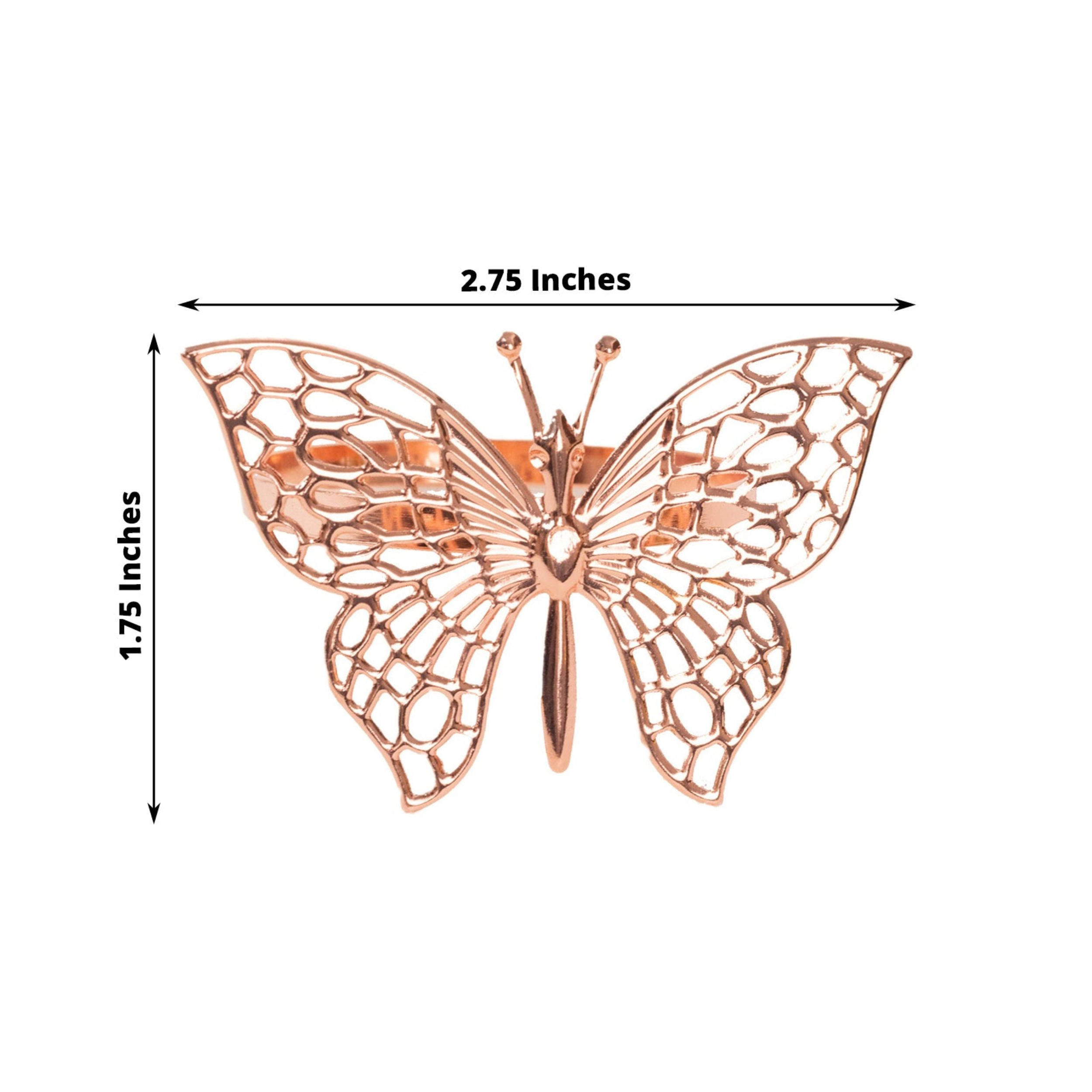 Home Collection Set of 4 Butterfly Metal Napkin Rings