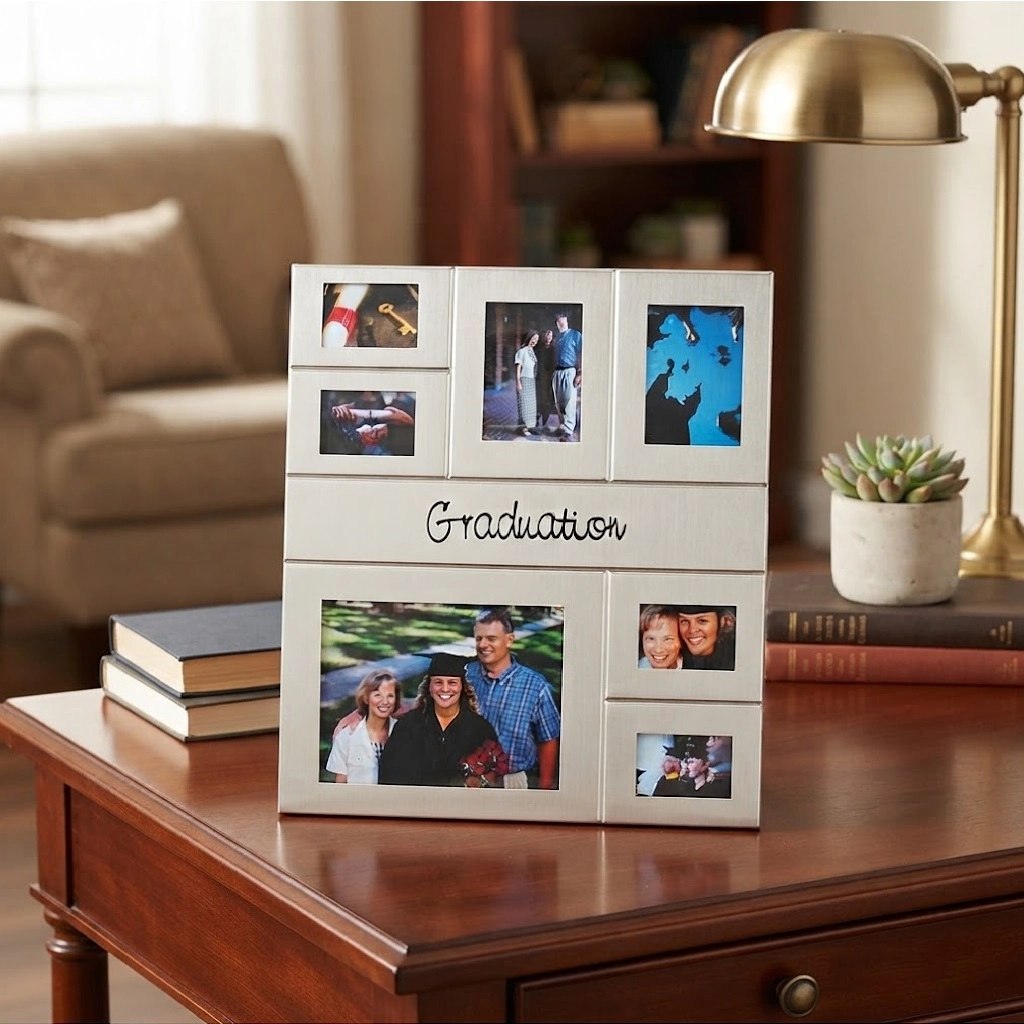 Jiallo Silver-Plated Graduation Collage Photo Frame - 7 Windows