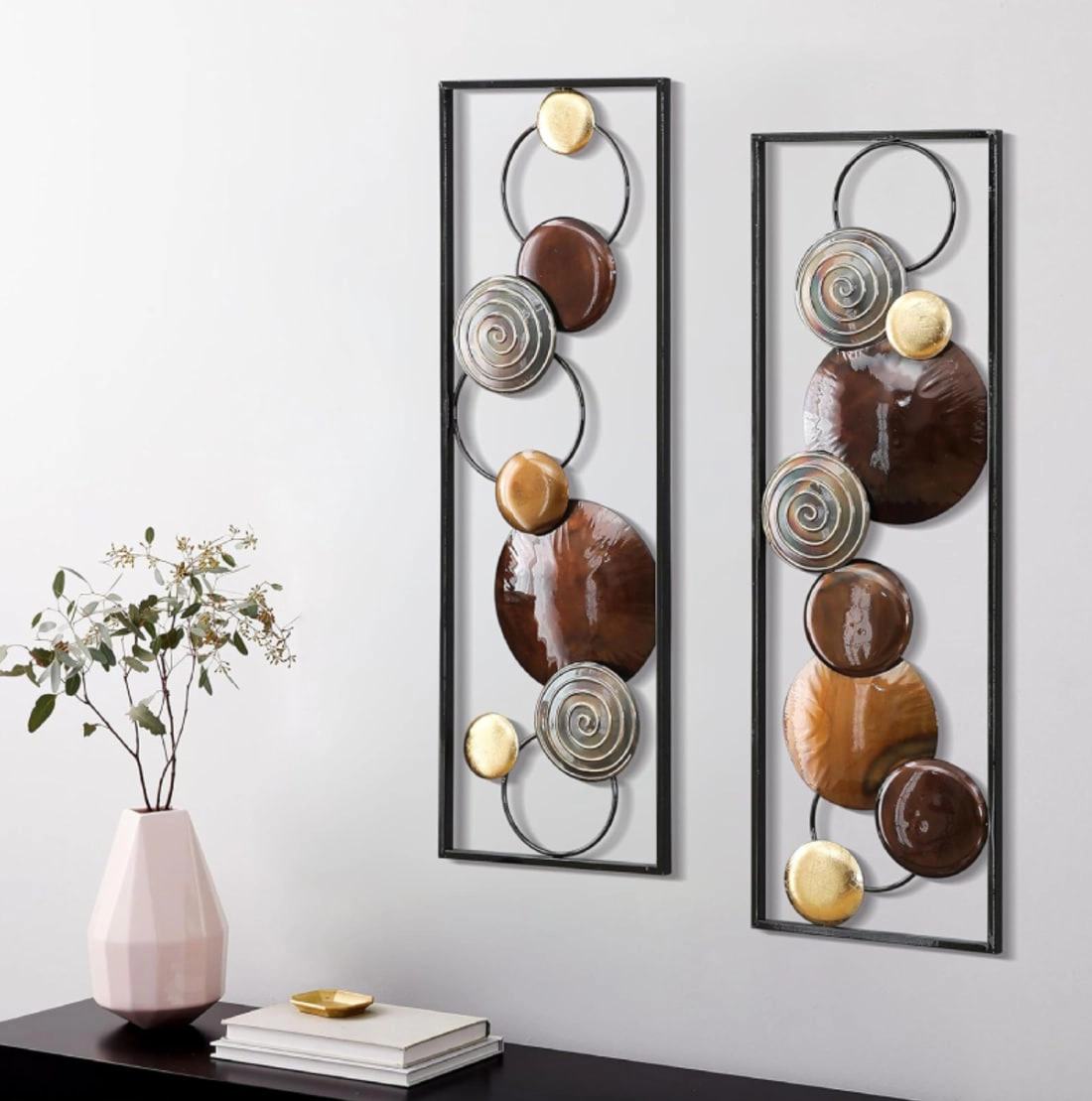 Living Hubss Abstract Metal Wall Art With Frame