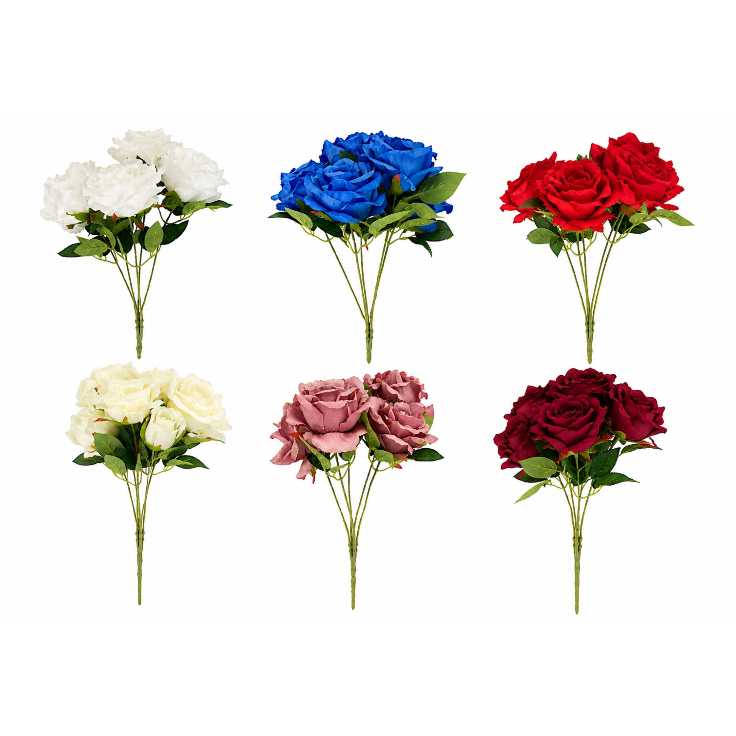 Home Collection Set of 2, 17-Inch Artificial Silk Rose Flower Bushes