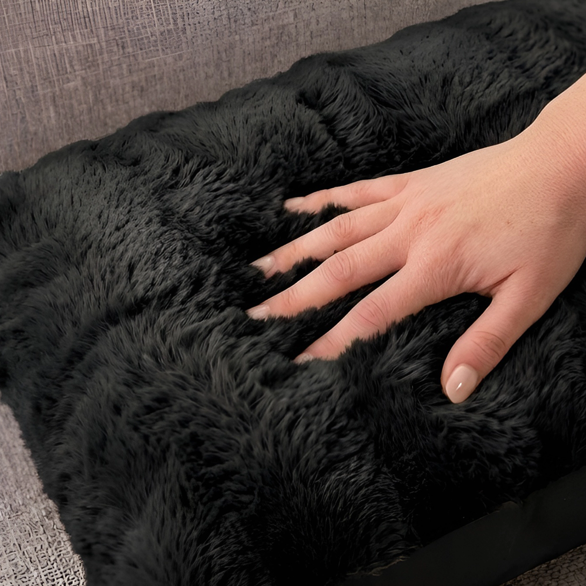 Cheer Collection 18 x 40-Inch Reversible Faux Fur Long Decorative Body Pillow with Plush Insert