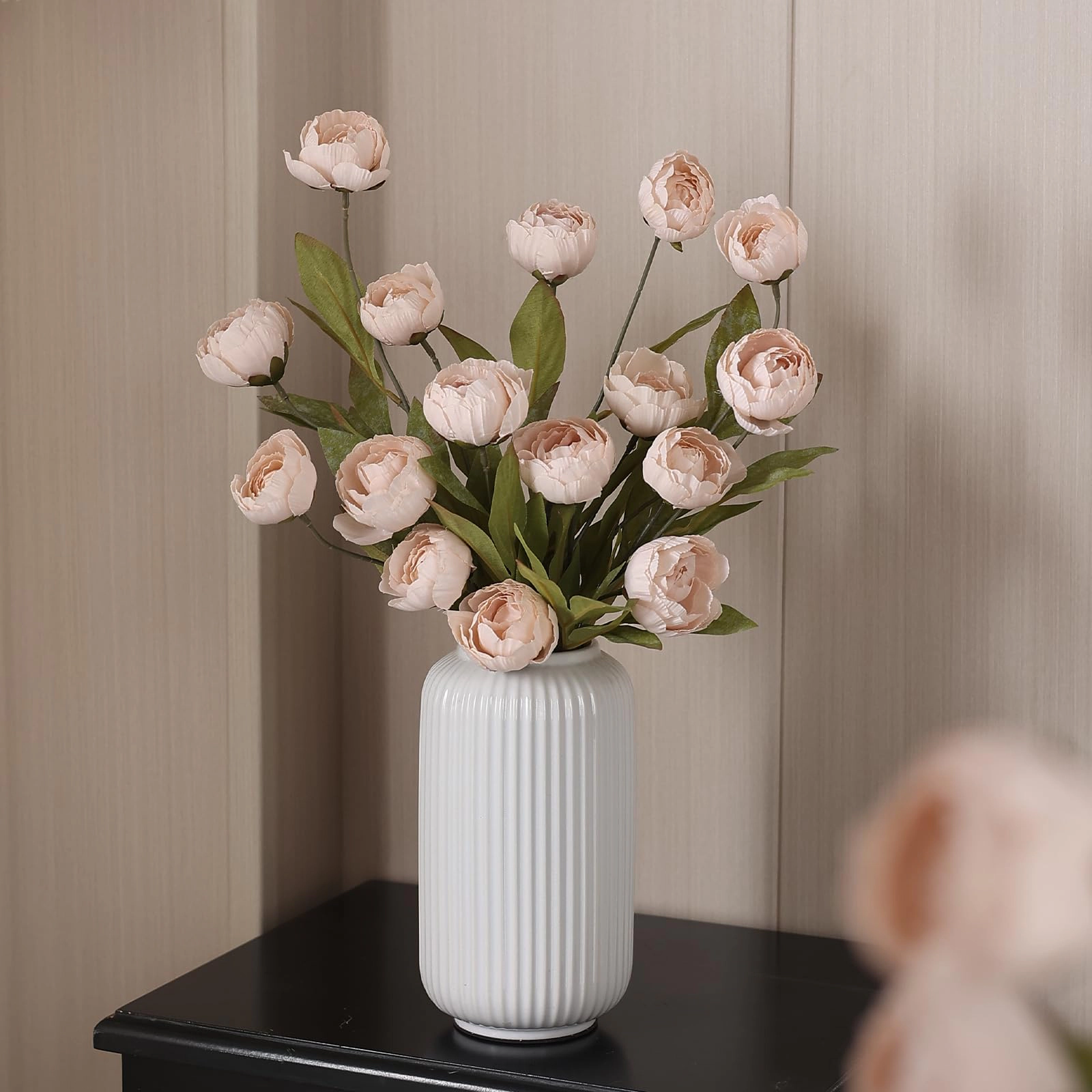 PUPWE 6 27" Faux Silk Peony Artificial Flowers Stems For Vase (warm Pink)
