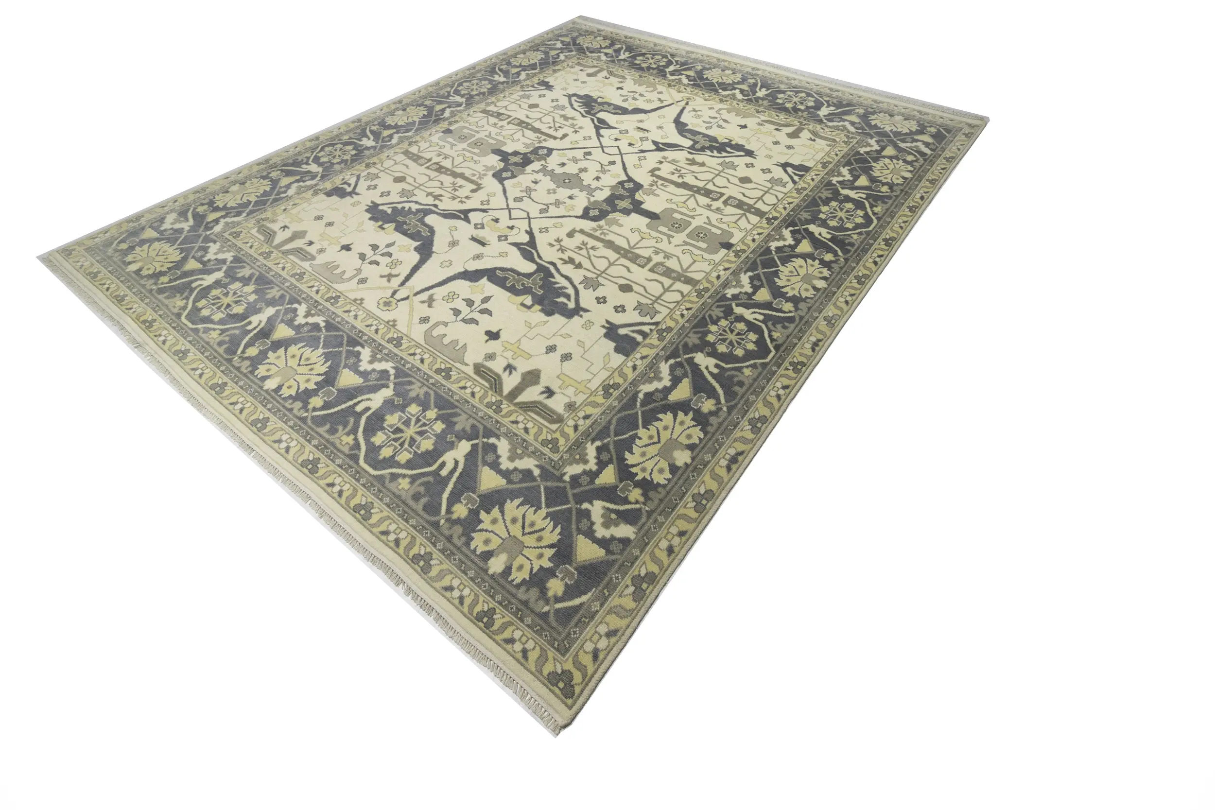 Magic Rugs Cream Floral 12X15 Oushak Oriental Rug