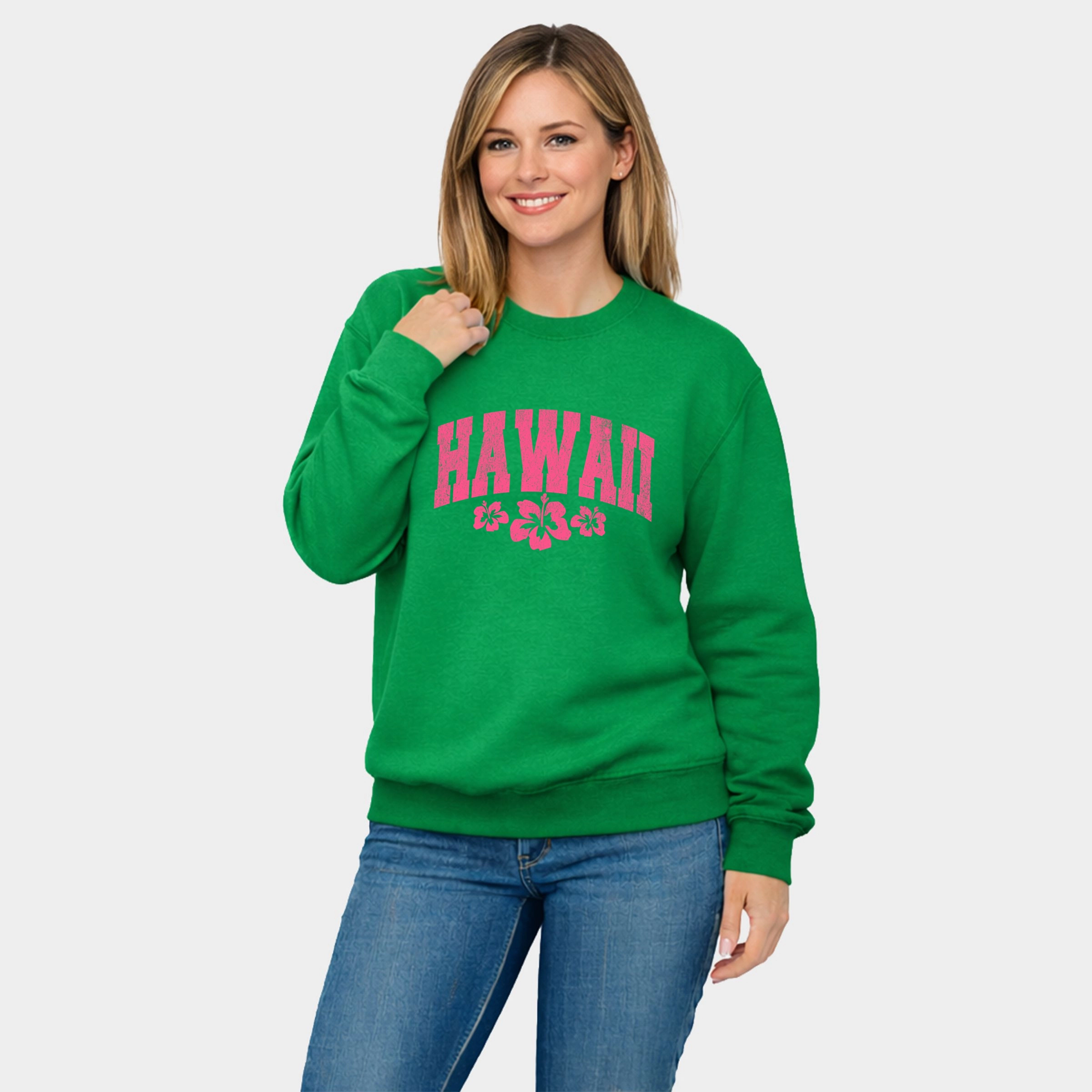 Simply Sage Market - Hawaii Varsity Grunge  Women's Graphic Sweatshirt