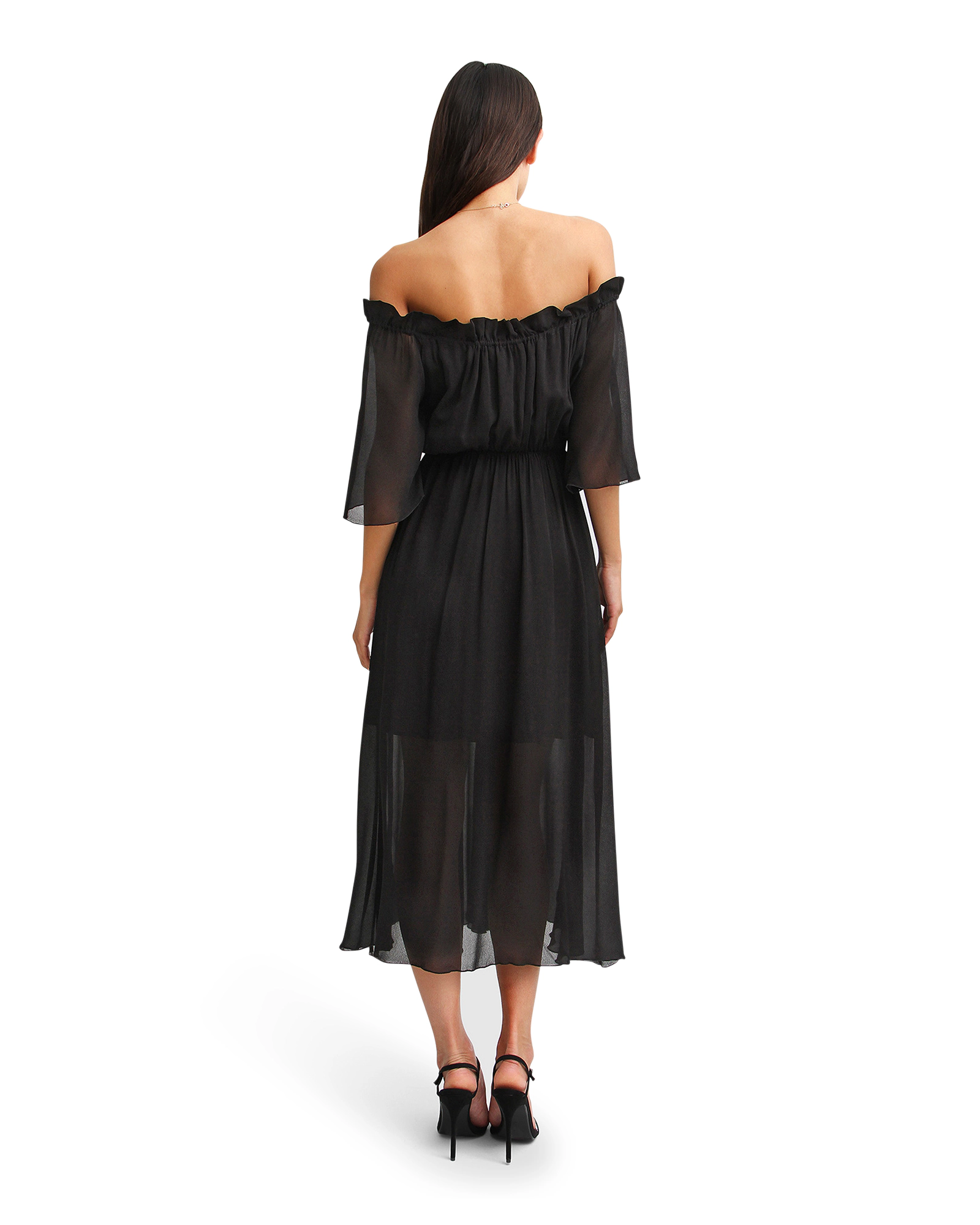 Belle & Bloom Womens Amour Ruffled Midi Dress