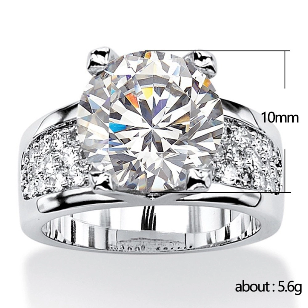 White Gold Plated White Cubic Zirconia Engagement Rings