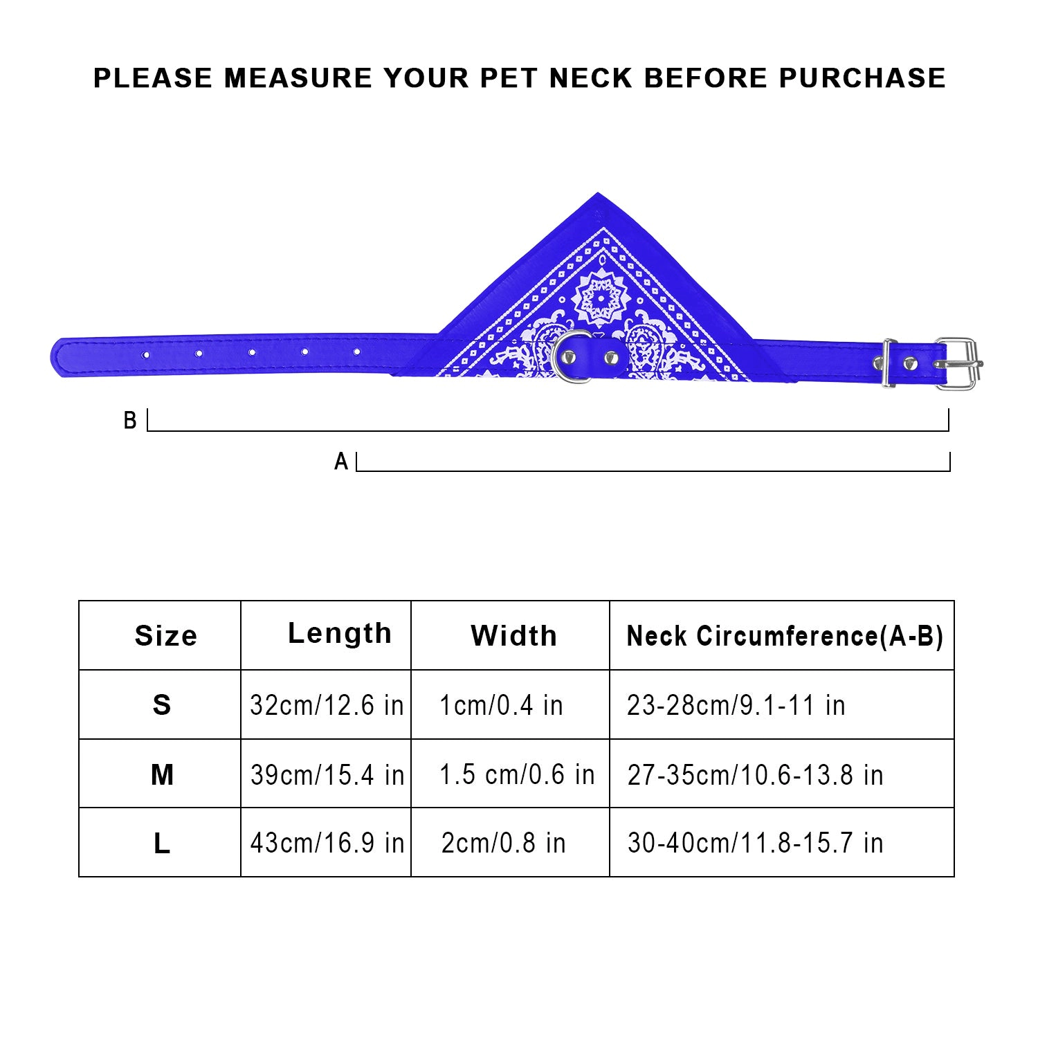 GBruno Adjustable Bandana Leather Pet Collar