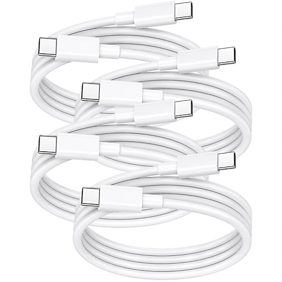Qixxronics USB C to USB C Charging Cable 3FT 4Pack, Type C Data Sync Charger Cord for iPhone 17/16/15, iPad Pro/Air 5